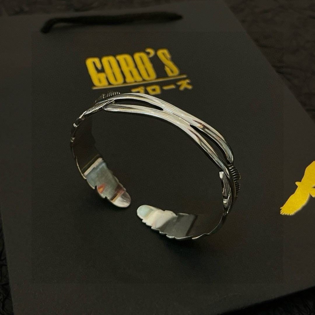 批 【新品上架】Goro’s高桥吾郎羽毛开口手镯，顶级版本 认准独家拍摄 主攻高端市场 绝对区别普通版本