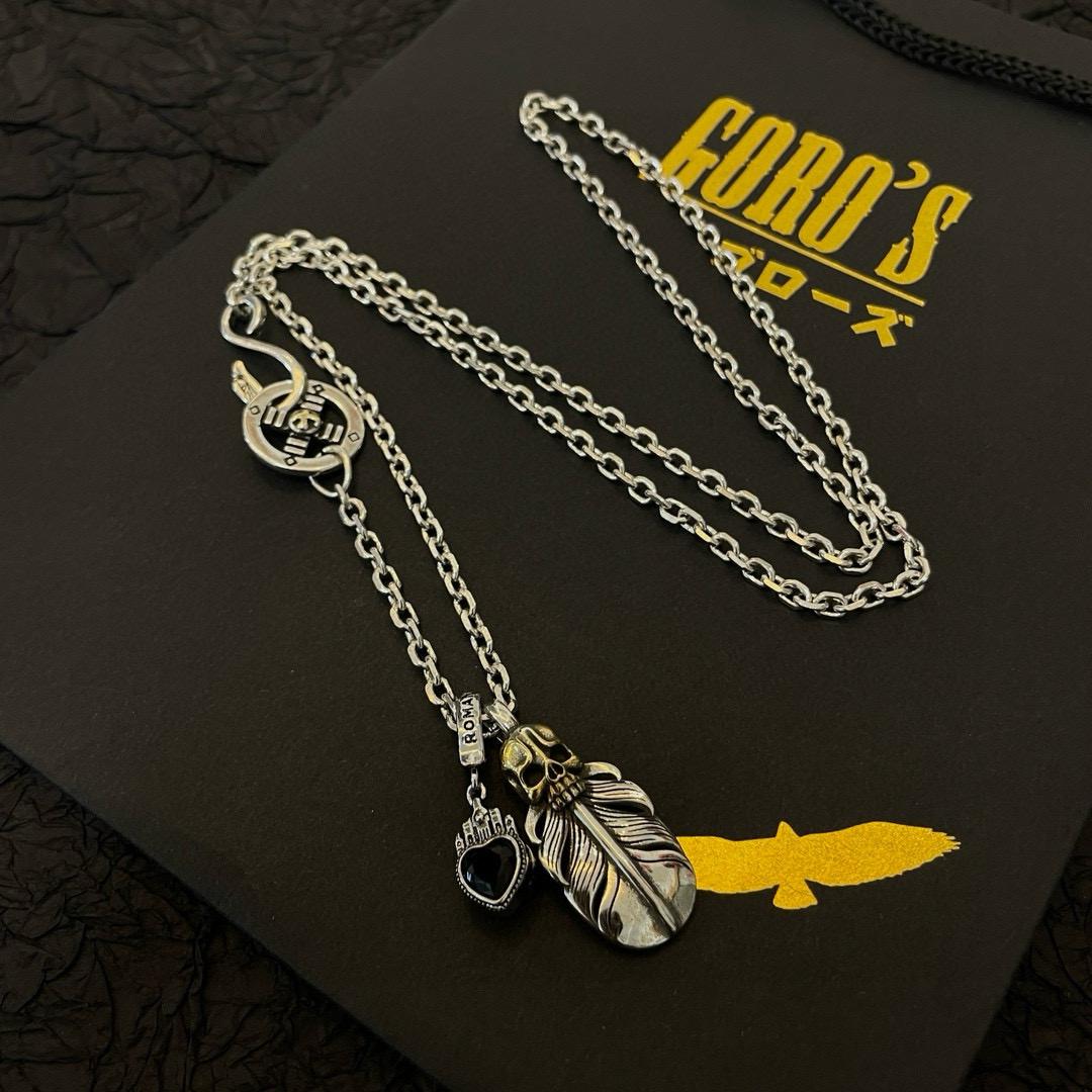 批 【新品上架】Goro’s高桥吾郎骷髅头羽毛吊坠，高桥经典项链，顶级版本，认准独家拍摄，主攻高端市场 