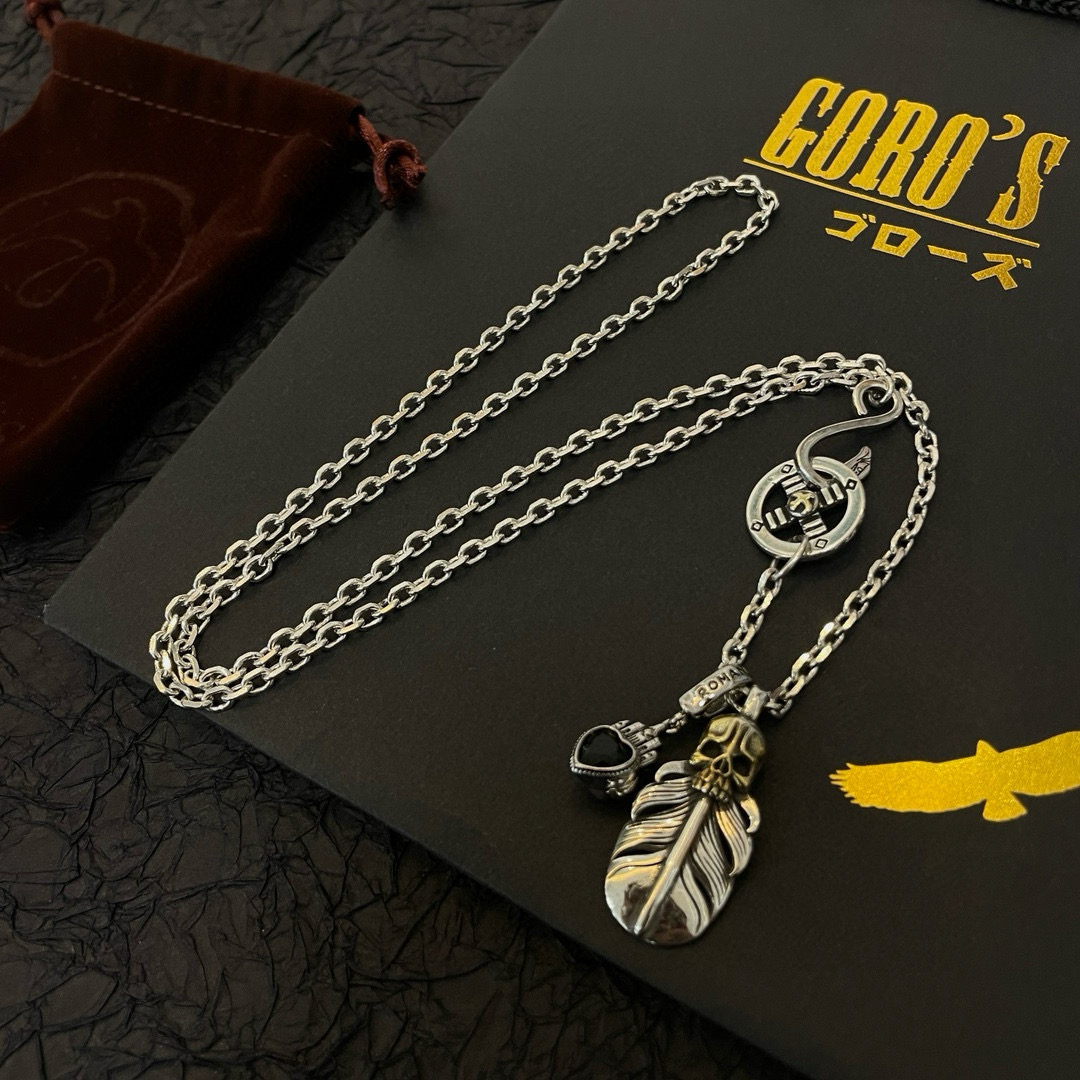 批 【新品上架】Goro’s高桥吾郎骷髅头羽毛吊坠，高桥经典项链，顶级版本，认准独家拍摄，主攻高端市场 