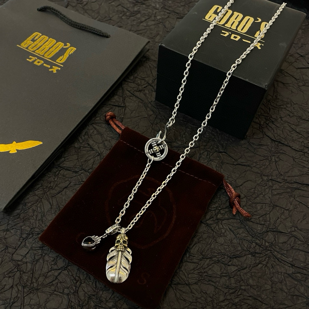 批 【新品上架】Goro’s高桥吾郎骷髅头羽毛吊坠，高桥经典项链，顶级版本，认准独家拍摄，主攻高端市场 