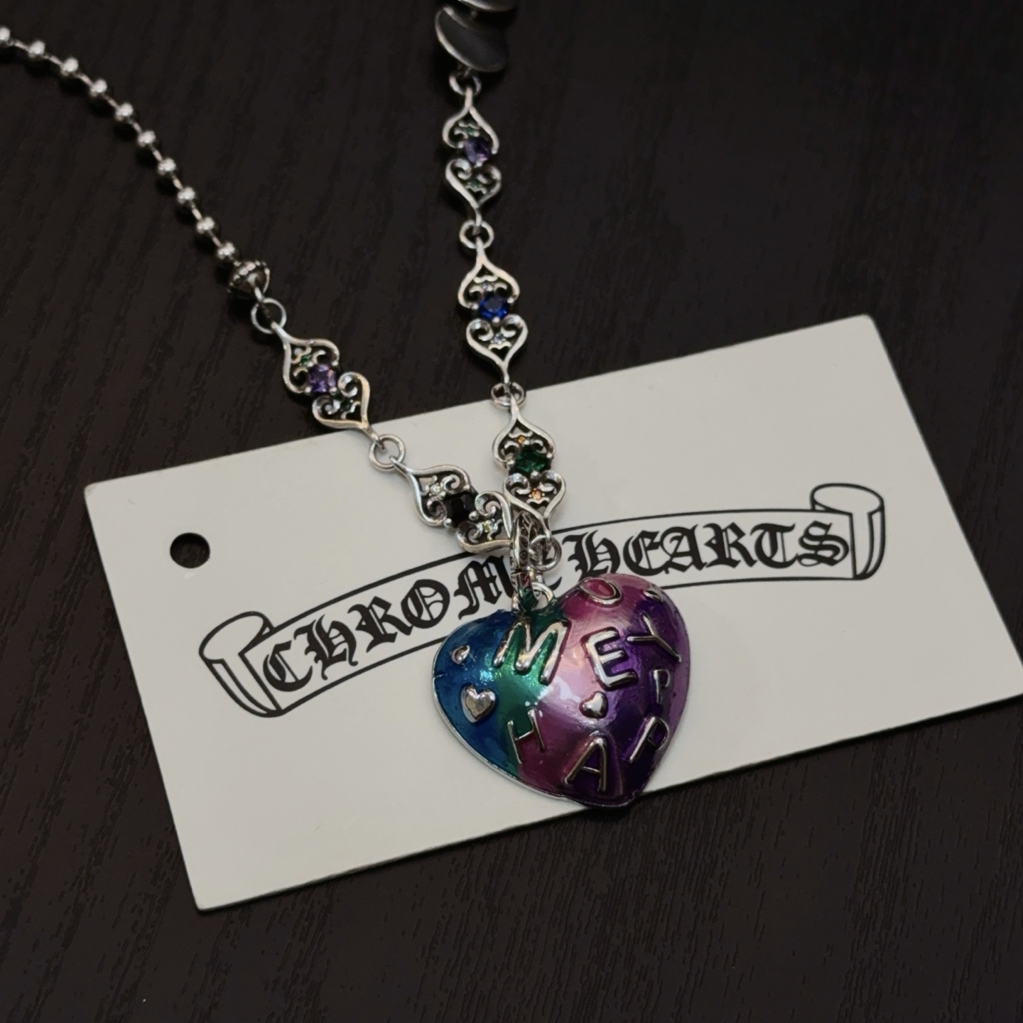 新款【专柜品质】Chrome Hearts克罗心十字花项链 爱心吊坠 凹凸造型不同的花纹设计风格呈现出与