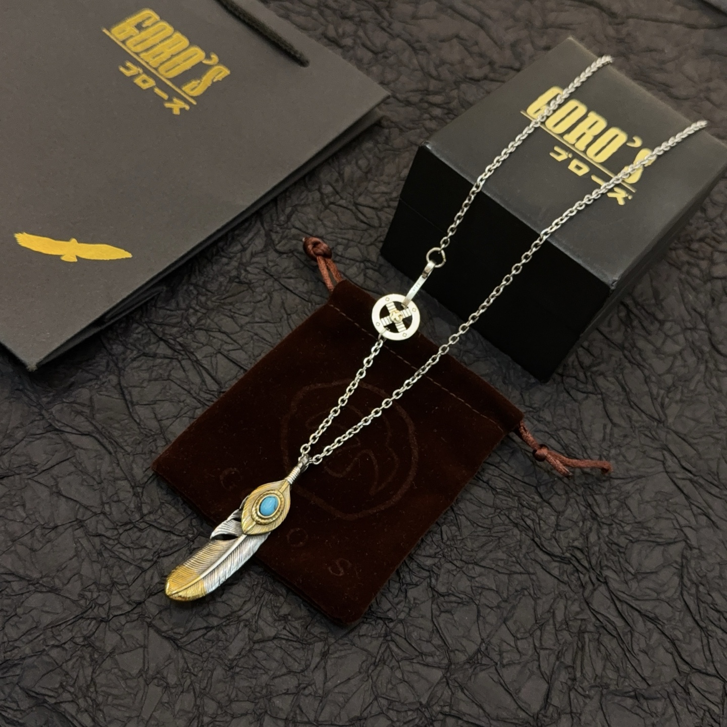 【新品上架】Goro’s高桥吾郎松石羽毛项链，顶级版本，认准独家拍摄，主攻高端市场 ，快手/ins/小红