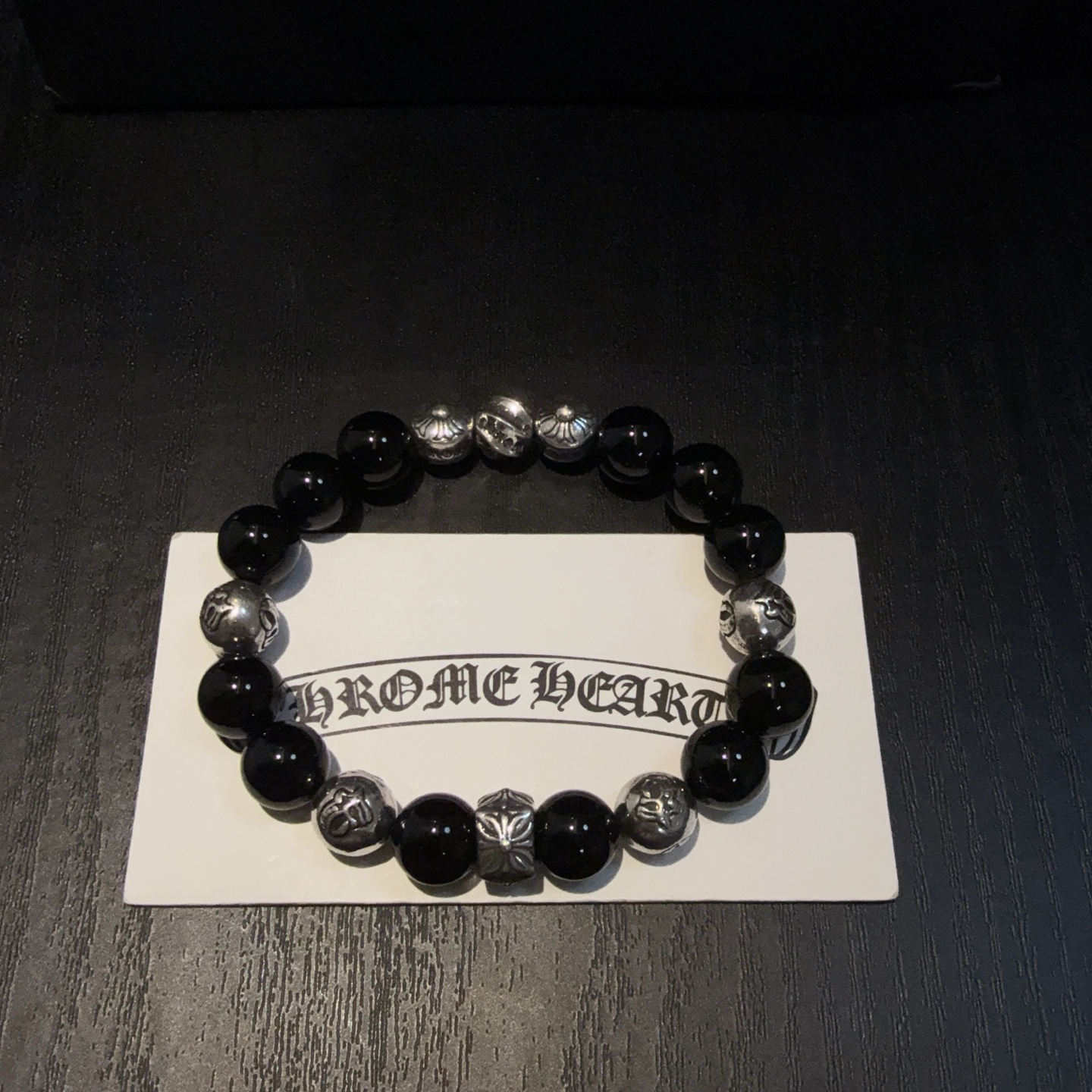 新款【专柜品质】Chrome Hearts克罗心 经典复古多元素黑曜石手串手链 ，快手/ins/小红书热
