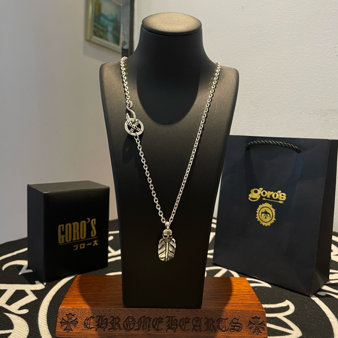 NO:386719,[New Products are on the Shelves] Goro Takahashi Goro Retro Skull Feather Pendant Takahashi Classic Necklace Top Version Definitely Exclusive Shot Mainly Attack on the High-end Market Absolutely Different from the Ordinary Version!  The details of the picture product are consistent with ZP!  Original production process, precision quality, purely handmade, authentic model opening, fashion essentials, both men and women can wear, same couple style, rock punk silver style, retro elements, trendy and versatile, same style on the official website, fine jewelry, necklace19860909【新品上架】Goro’s高桥吾郎复古骷髅头羽毛吊坠 高桥经典项链 顶级版本 认准独家拍摄 主攻高端市场 绝对区别普通版本！图片产品细节与ZP一致！原版制作工艺 精工品质 纯手工打造 ～正品开模潮流时尚必备 男女均可佩戴 情侣款同款 摇滚朋克泰银风格 复古元素 潮流百搭 官网同款,饰品精品,necklace,Jewelry