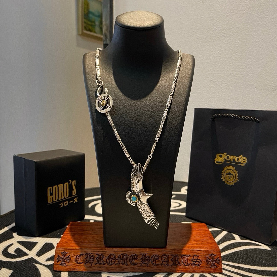 NO:556648,Batch of [new products on the shelves] Goro’s Goro Takahashi turquoise eagle pendant, Takahashi classic bamboo necklace, top version, exclusive shooting, focusing on the high-end market, Kuaishou/ins/Xiaohongshu popular model, absolutely different from the ordinary version!  The product details in the pictures are consistent with ZP!  Original production process, exquisite quality, purely handmade ~ Authentic mold opening, trendy and fashionable must-have, can be worn by both men and women, same style for couples, rock punk Thai silver style, retro elements, trendy and versatile, same style as the official website, fine jewelry, necklace19860909批【新品上架】Goro’s高桥吾郎松石老鹰吊坠,高桥经典竹节项链,顶级版本,认准独家拍摄,主攻高端市场 ,快手/ins/小红书热门款,绝对区别普通版本！图片产品细节与ZP一致！原版制作工艺 精工品质 纯手工打造 ～正品开模潮流时尚必备 男女均可佩戴 情侣款同款 摇滚朋克泰银风格 复古元素 潮流百搭 官网同款,饰品精品,necklace,Jewelry