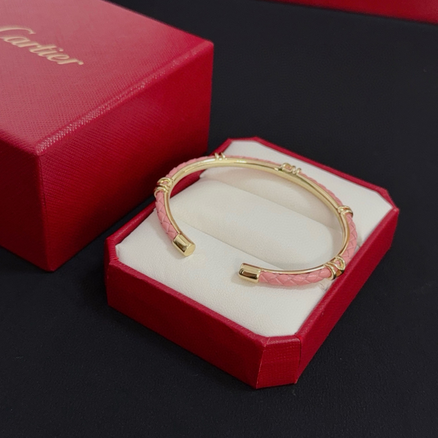 Cartier 粉色 卡地亚竹节手镯 明星 同歀