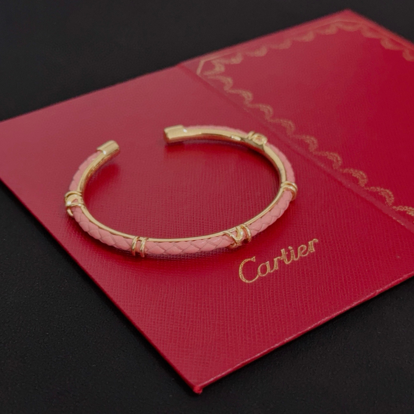 Cartier 粉色 卡地亚竹节手镯 明星 同歀