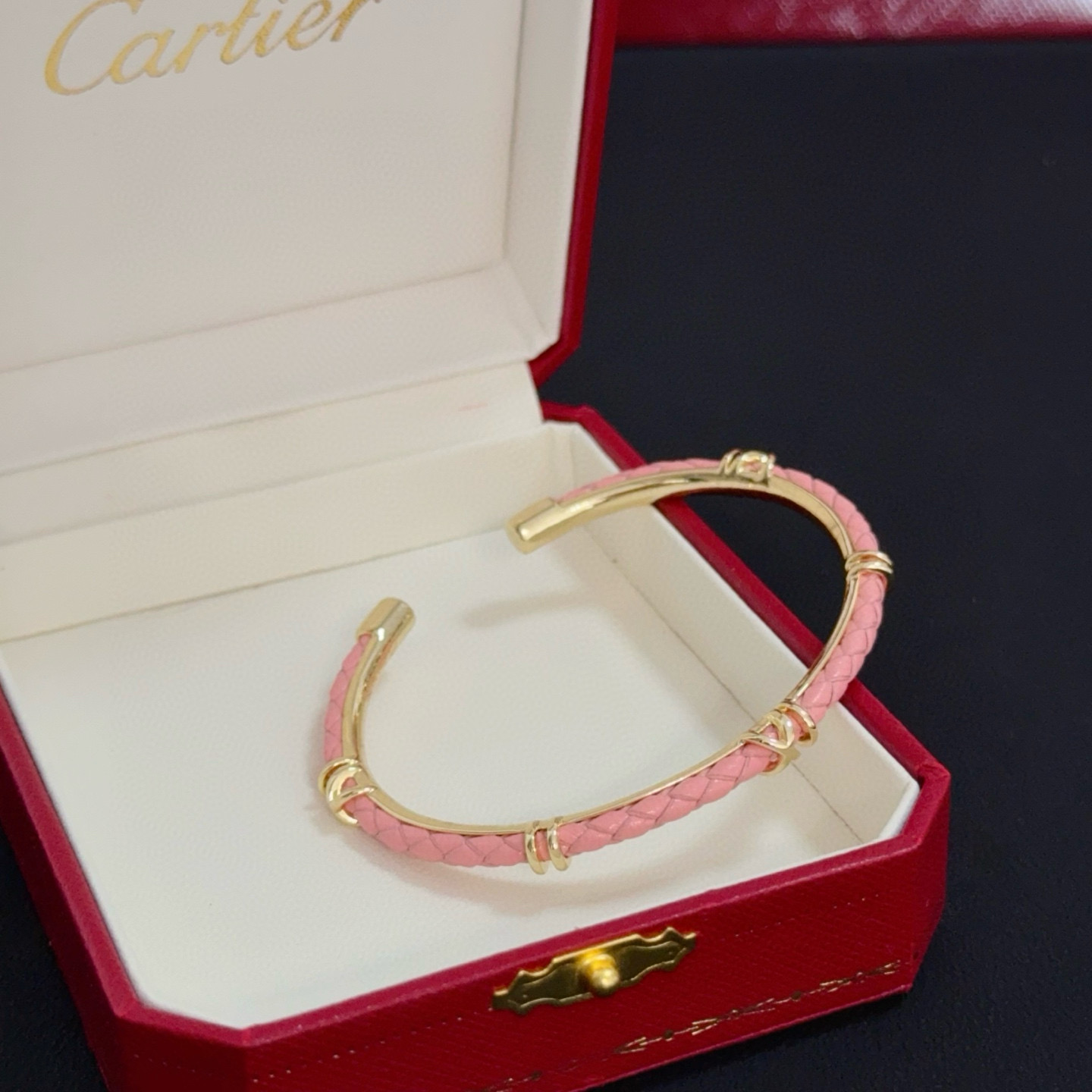 Cartier 粉色 卡地亚竹节手镯 明星 同歀