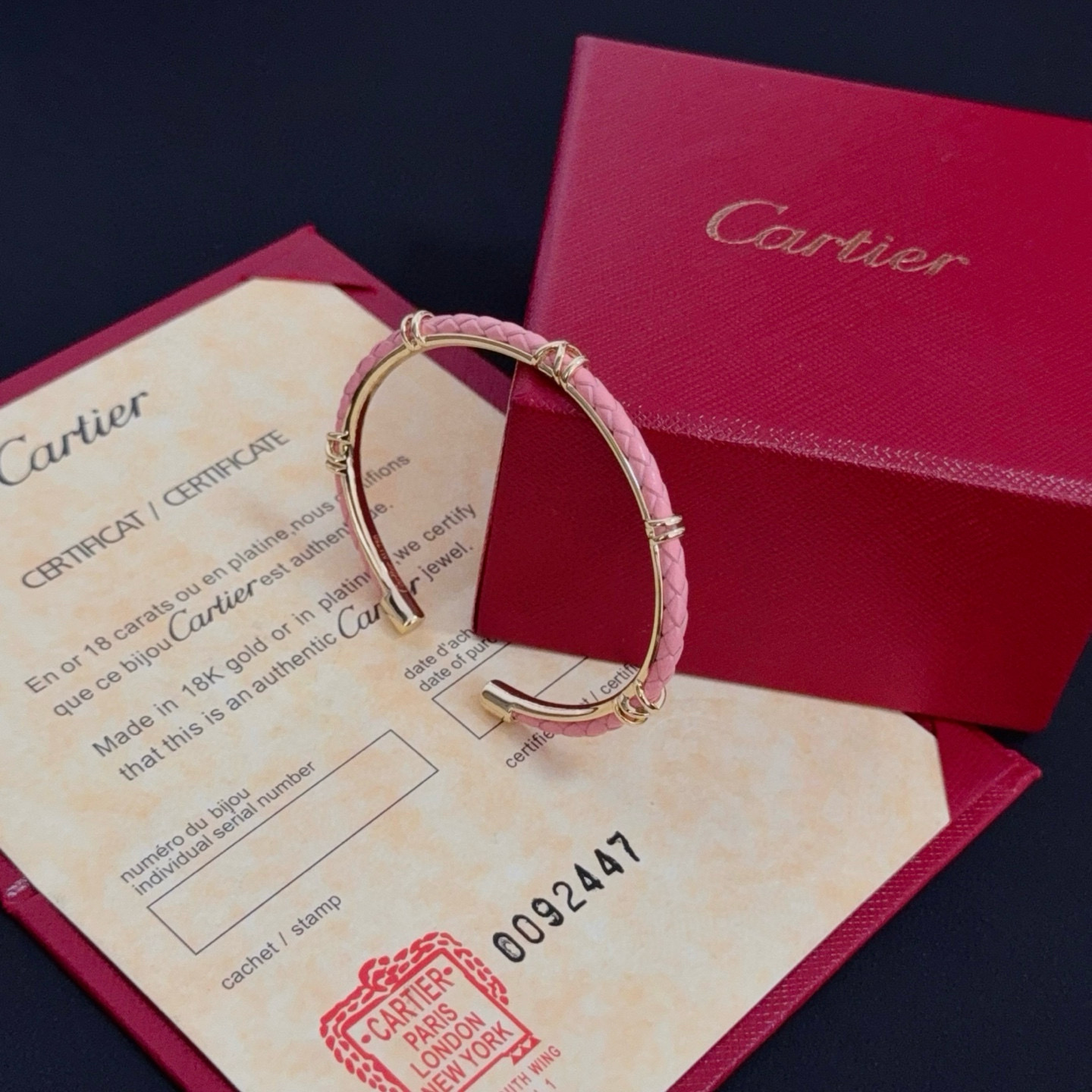 Cartier 粉色 卡地亚竹节手镯 明星 同歀