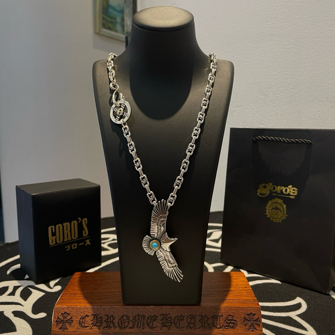 NO:583140,[New products on the shelves] Goro’s Goro Takahashi turquoise eagle pendant, Takahashi’s classic flying eagle necklace, top version, exclusive photo shoot, focusing on the high-end market, popular model on Kuaishou/ins/Xiaohongshu, absolutely different from the ordinary version!  The product details in the pictures are consistent with ZP!  Original production process, exquisite quality, purely handmade ~ Authentic mold opening, trendy and fashionable must-have, can be worn by both men and women, the same style for couples, rock punk Thai silver style, retro elements, trendy and versatile, the same style as the official website, boutique jewelry, necklace19860909【新品上架】Goro’s高桥吾郎松石老鹰吊坠,高桥经典飞鹰项链,顶级版本,认准独家拍摄,主攻高端市场 ,快手/ins/小红书热门款,绝对区别普通版本！图片产品细节与ZP一致！原版制作工艺 精工品质 纯手工打造 ～正品开模潮流时尚必备 男女均可佩戴 情侣款同款 摇滚朋克泰银风格 复古元素 潮流百搭 官网同款,饰品精品,necklace,Jewelry