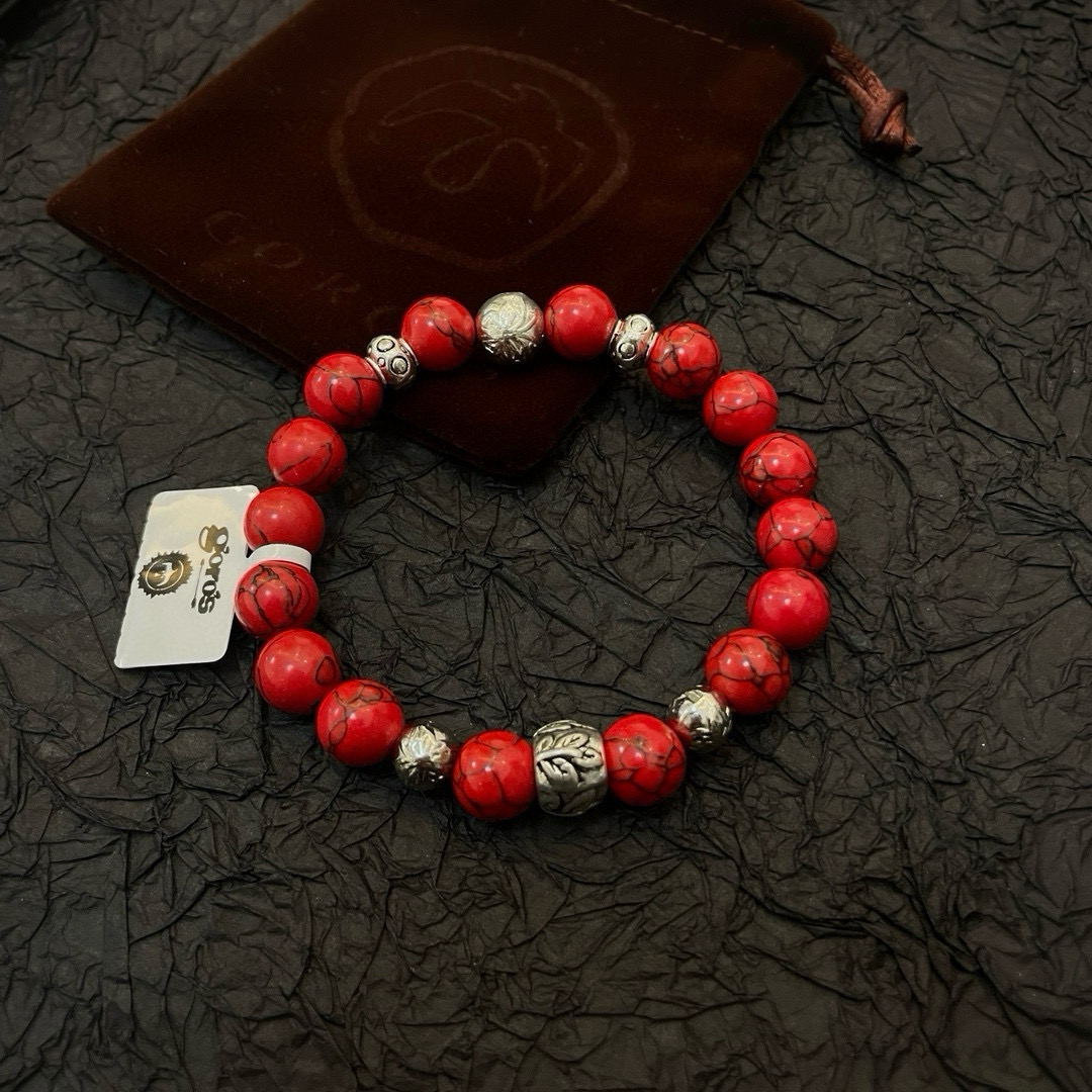 NO:589207,Batch [new product on the shelves] Goro’s Goro Takahashi red turquoise bracelet, top version, look for exclusive shooting, focus on the high-end market, absolutely different from the ordinary version!  The product details in the pictures are consistent with ZP!  Original production process, exquisite quality, purely handmade ~ Authentic open mold, fashionable must-have, can be worn by both men and women, same style for couples, rock punk Thai silver style, retro elements, trendy and versatile, same style as the official website, boutique jewelry, bracelet19860909批【新品上架】Goro’s高桥吾郎红松石手串手链,顶级版本 认准独家拍摄 主攻高端市场 绝对区别普通版本！图片产品细节与ZP一致！原版制作工艺 精工品质 纯手工打造 ～正品开模潮流时尚必备 男女均可佩戴 情侣款同款 摇滚朋克泰银风格 复古元素 潮流百搭 官网同款,饰品精品,bracelet,Jewelry