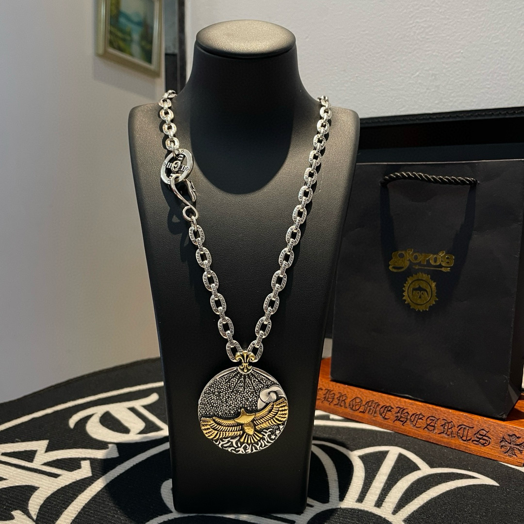 NO:589215,[New product on the shelves] Goro’s Goro Takahashi Necklace, the top version, be sure to shoot it exclusively and focus on the high-end market. It is absolutely different from the ordinary version!  The product details in the pictures are consistent with ZP!  Original production process, exquisite quality, purely handmade ~ Authentic mold opening, trendy and fashionable must-have, can be worn by both men and women, the same style for couples, rock punk Thai silver style, retro elements, trendy and versatile, the same style as the official website, boutique jewelry, necklace19860909【新品上架】Goro’s高桥吾郎项链 顶级版本 认准独家拍摄 主攻高端市场 绝对区别普通版本！图片产品细节与ZP一致！原版制作工艺 精工品质 纯手工打造 ～正品开模潮流时尚必备 男女均可佩戴 情侣款同款 摇滚朋克泰银风格 复古元素 潮流百搭 官网同款,饰品精品,necklace,Jewelry