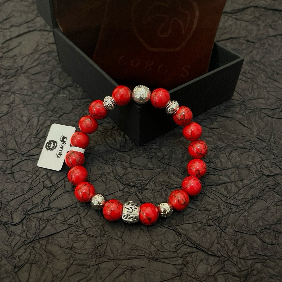 批💰145【新品上架】Goro&rsquo;s高桥吾郎红松石手串手链，顶级版本 认准独家拍摄 主攻高端市场 绝对区别普通版本！图片产品细节与ZP一致！原版制作工艺 精工品质 纯手工打造 ～正品开模💝潮流时尚必备 男女均可佩戴 情侣款同款 摇滚朋克泰银风格 复古元素 潮流百搭 官网同款❤️