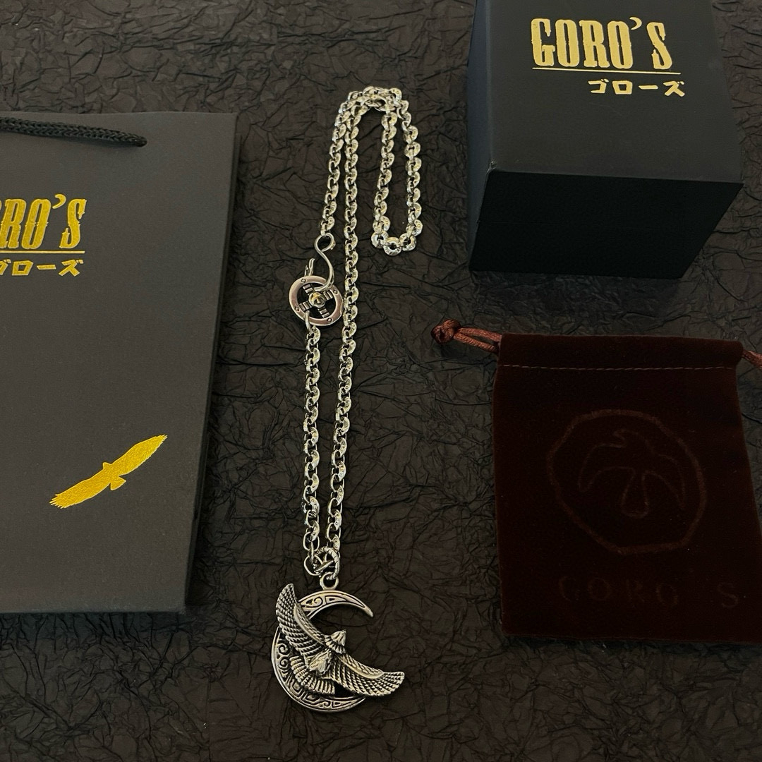 批💰150  【新品上架】Goro&rsquo;s高桥吾郎老鹰吊坠，高桥字母环扣项链，顶级版本，认准独家拍摄，主攻高端市场 ，快手/ins/小红书热门款，绝对区别普通版本！图片产品细节与ZP一致！原版制作工艺 精工品质 纯手工打造 ～正品开模💝潮流时尚必备 男女均可佩戴 情侣款同款 摇滚朋克泰银风格 复古元素 潮流百搭 官网同款❤️