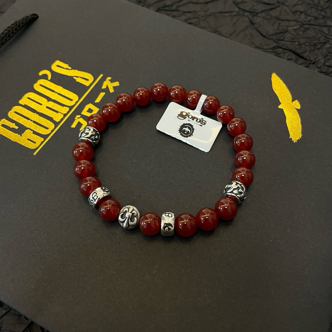 批💰180【新品上架】Goro’s高桥吾郎手串手链，顶级版本 认准独家拍摄 主攻高端市场 绝对区别普通版本！图片产品细节与ZP一致！原版制作工艺 精工品质 纯手工打造 ～正品开模💝潮流时尚必备 男女均可佩戴 情侣款同款 摇滚朋克泰银风格 复古元素 潮流百搭 官网同款❤️