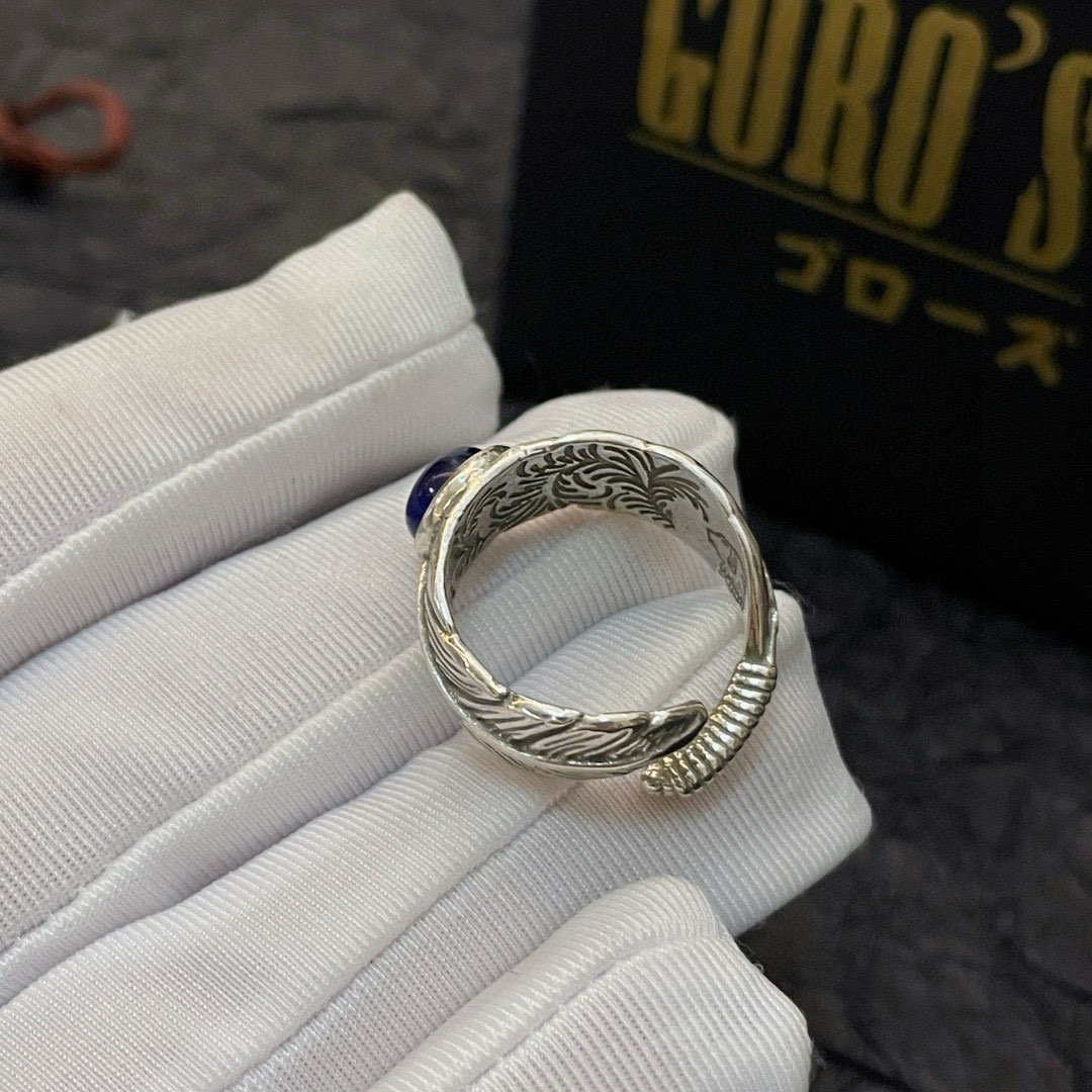 批💰120  【新品上架】Goro’s高桥吾郎羽毛开口戒指，顶级版本 认准独家拍摄 主攻高端市场 绝对区别普通版本！图片产品细节与ZP一致！原版制作工艺 精工品质 纯手工打造 ～正品开模💝潮流时尚必备 男女均可佩戴 情侣款同款 摇滚朋克泰银风格 复古元素 潮流百搭 官网同款❤️