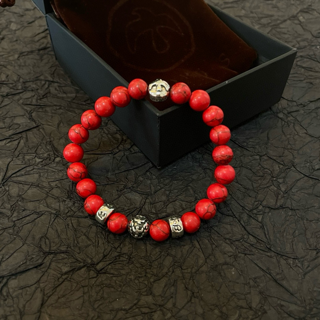批💰145【新品上架】Goro&rsquo;s高桥吾郎红松石手串手链，顶级版本 认准独家拍摄 主攻高端市场 绝对区别普通版本！图片产品细节与ZP一致！原版制作工艺 精工品质 纯手工打造 ～正品开模💝潮流时尚必备 男女均可佩戴 情侣款同款 摇滚朋克泰银风格 复古元素 潮流百搭 官网同款❤️