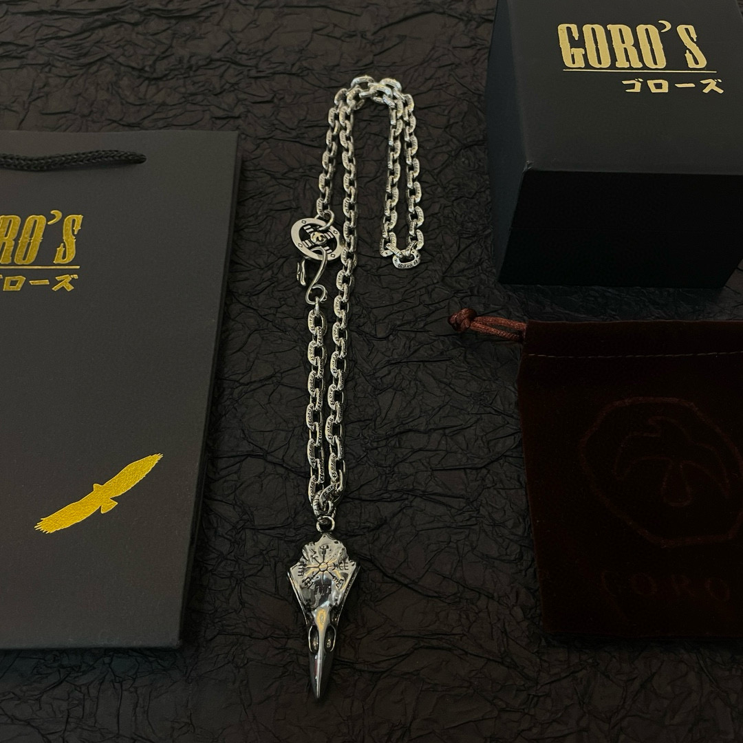 Goro's 新品上架Goro’s高桥吾郎 环扣松石字母项链 鸟头吊坠