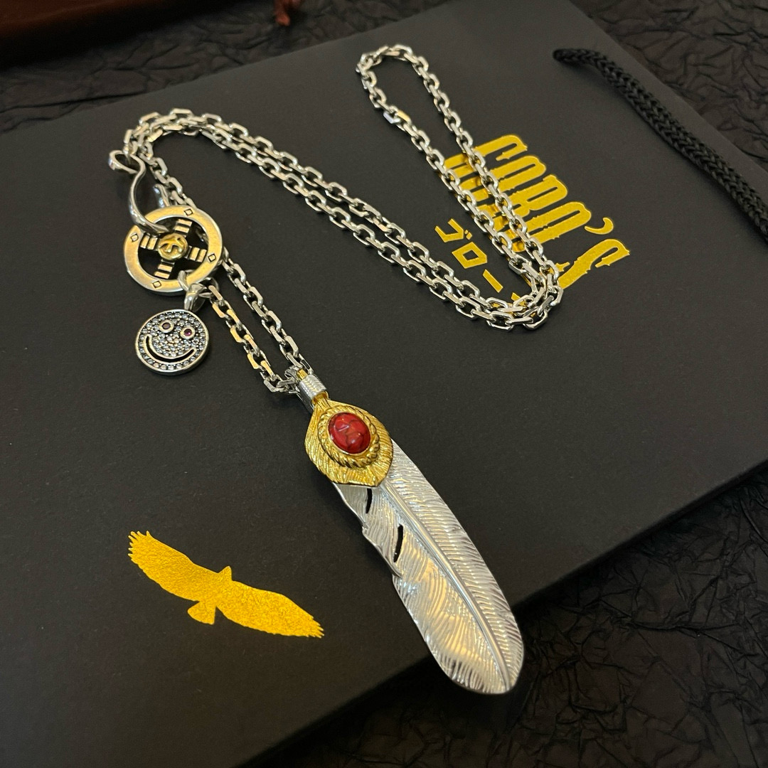 Goro's 新品上架Goro’s高桥吾郎红松石羽毛吊坠 高桥 项链 认准独家拍摄 主攻高端市场