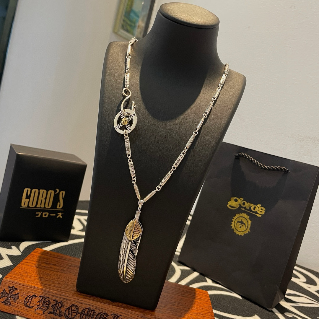 Goro's 新品上架Goro’s高桥吾郎点金羽毛吊坠 高桥 竹节字母项链 认准独家拍摄 主攻高端市场