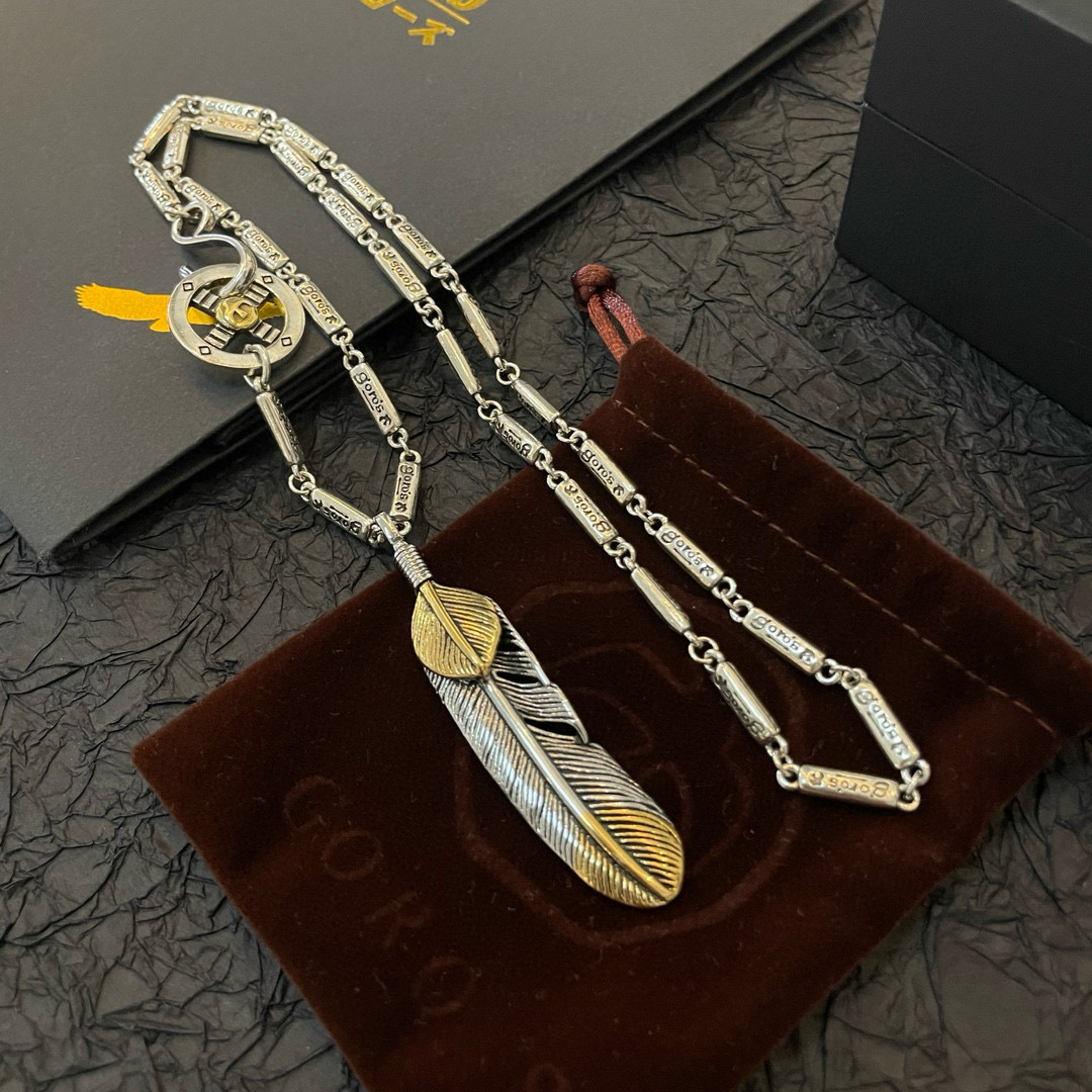 Goro's 新品上架Goro’s高桥吾郎点金羽毛吊坠 高桥 竹节字母项链 认准独家拍摄 主攻高端市场