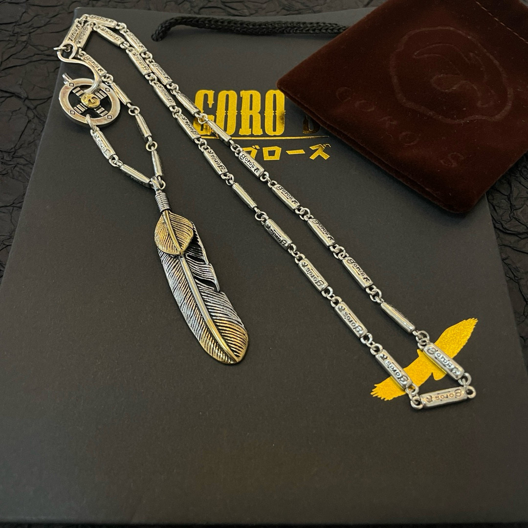 Goro's 新品上架Goro’s高桥吾郎点金羽毛吊坠 高桥 竹节字母项链 认准独家拍摄 主攻高端市场