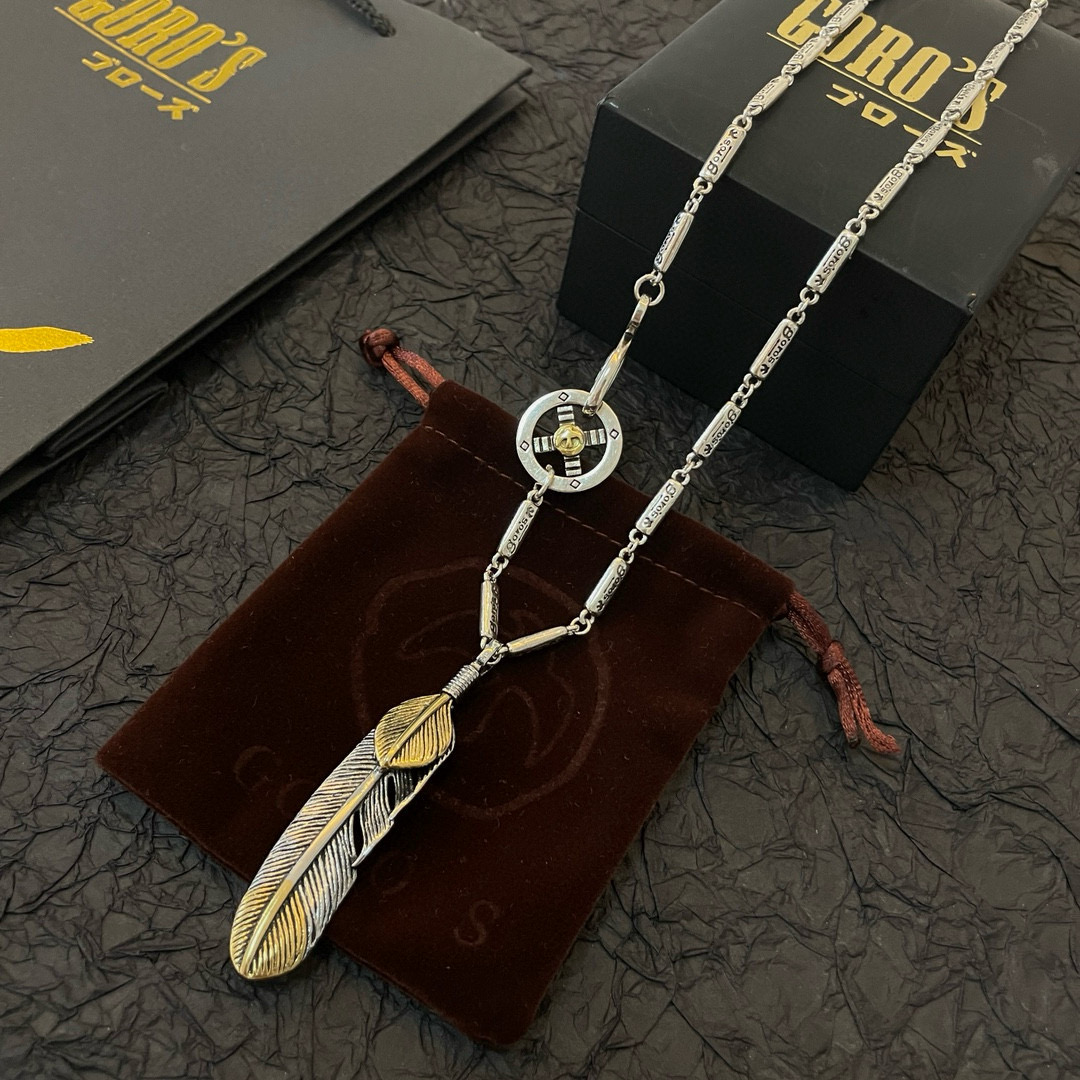 Goro's 新品上架Goro’s高桥吾郎点金羽毛吊坠 高桥 竹节字母项链 认准独家拍摄 主攻高端市场