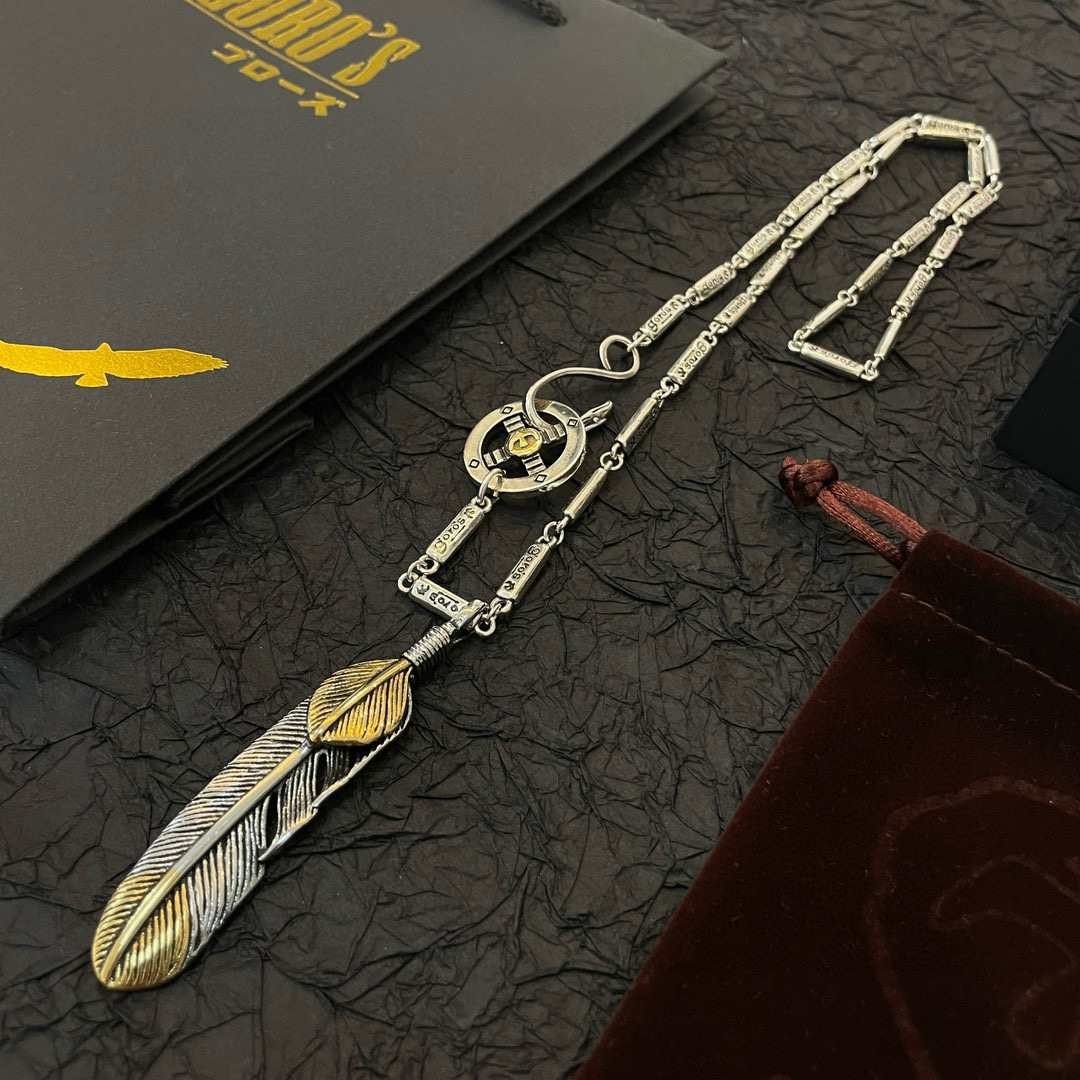 Goro's 新品上架Goro’s高桥吾郎点金羽毛吊坠 高桥 竹节字母项链 认准独家拍摄 主攻高端市场