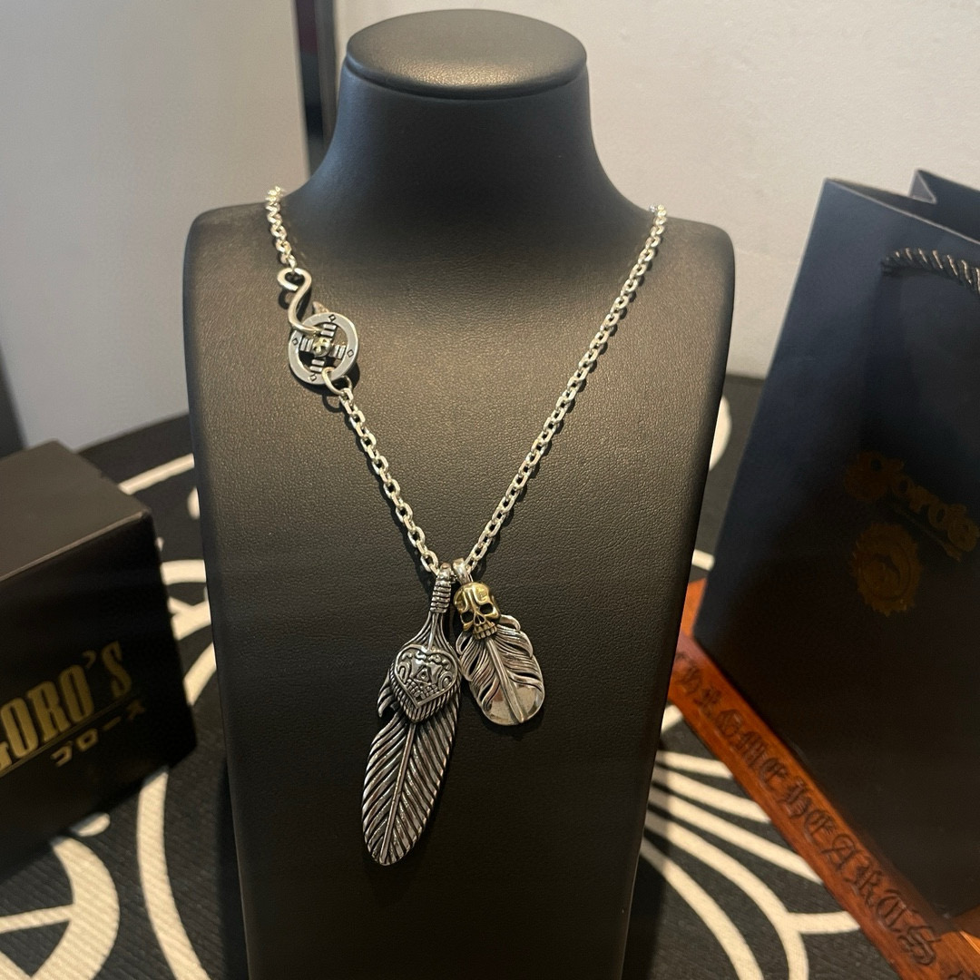 Goro's 新品上架Goro’s高桥吾郎骷髅头羽毛吊坠 高桥 项链 认准独家拍摄 主攻高端市场