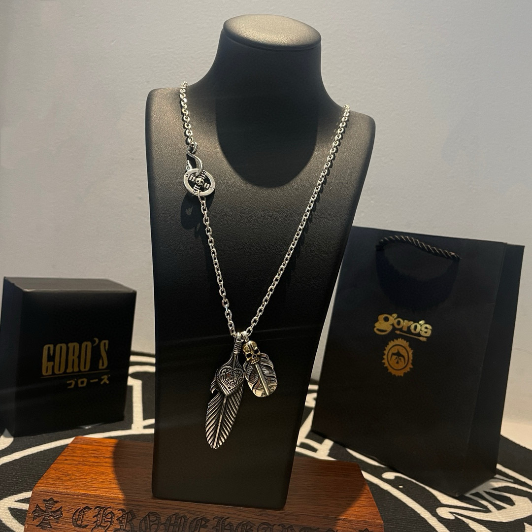 Goro's 新品上架Goro’s高桥吾郎骷髅头羽毛吊坠 高桥 项链 认准独家拍摄 主攻高端市场