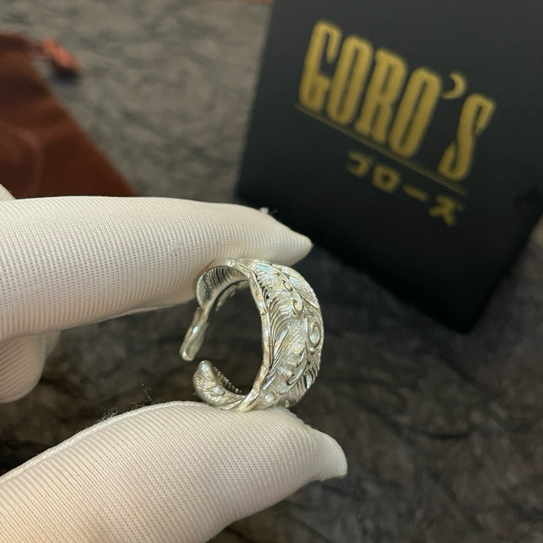 Goro's 新品上架Goro’s高桥吾郎 全素银羽毛开口戒指