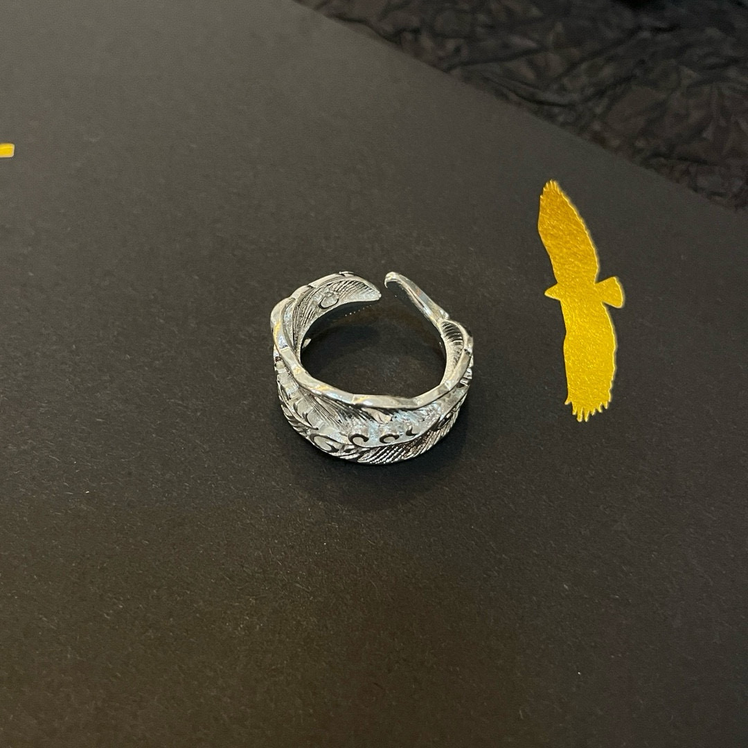 Goro's 新品上架Goro’s高桥吾郎 全素银羽毛开口戒指