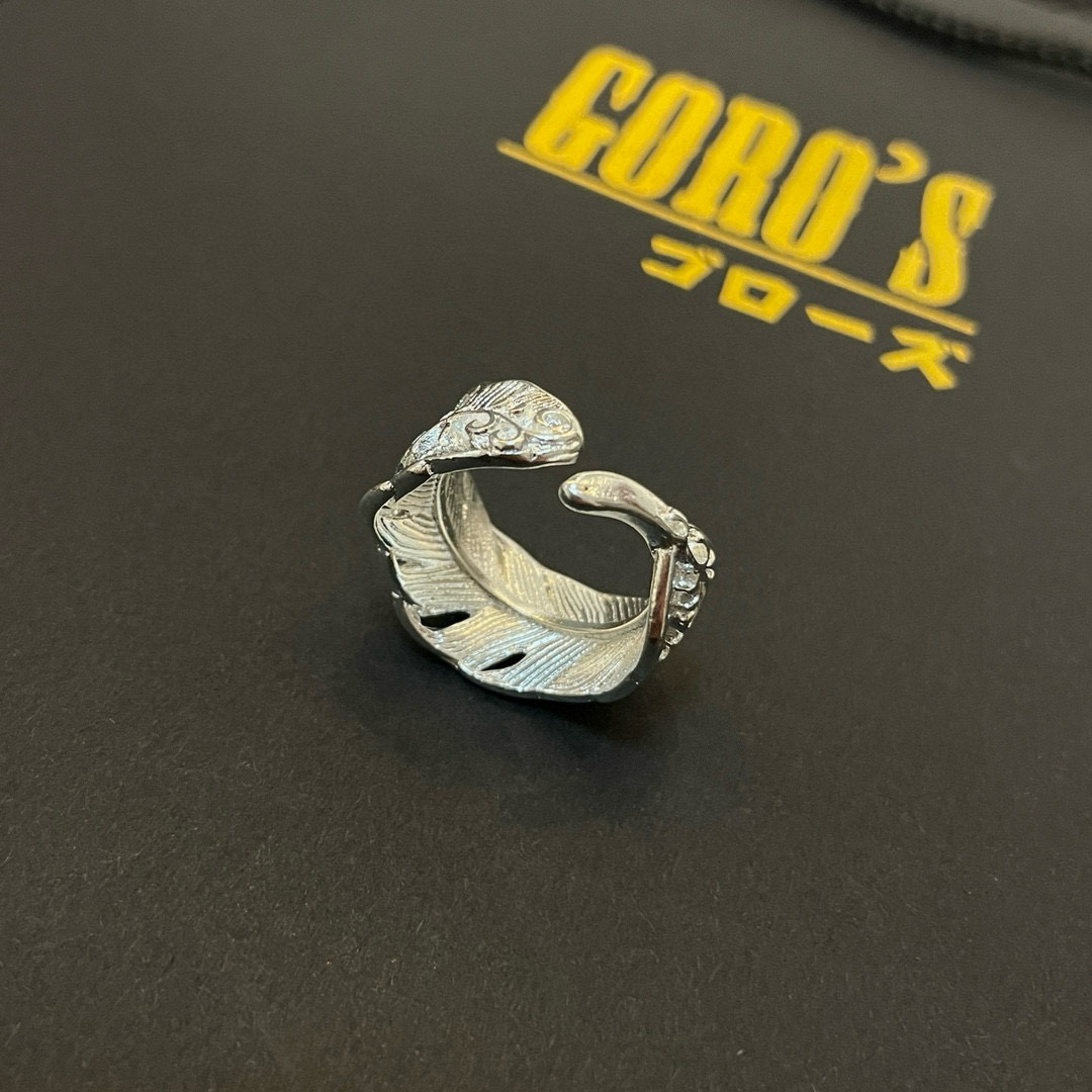 Goro's 新品上架Goro’s高桥吾郎 全素银羽毛开口戒指