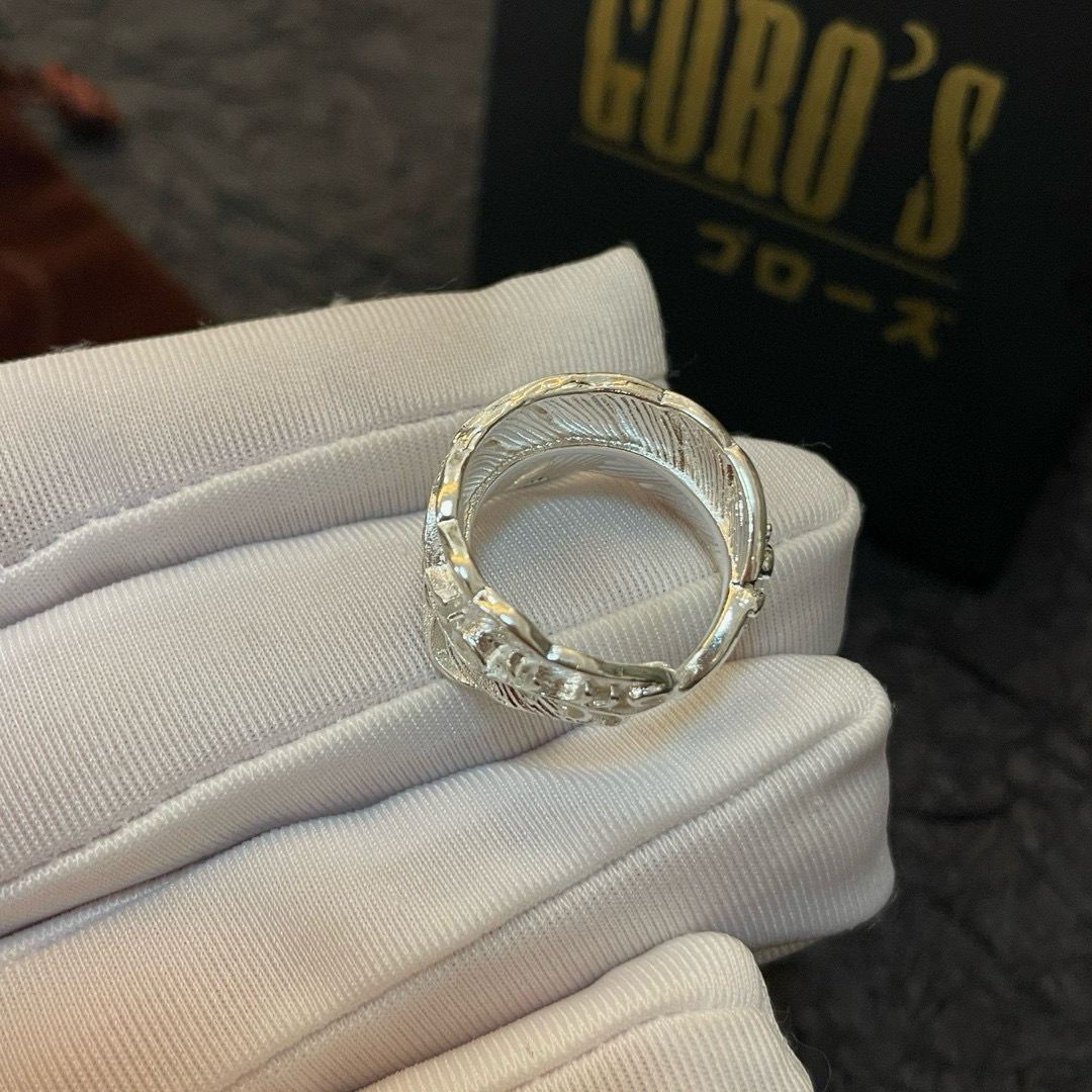 Goro's 新品上架Goro’s高桥吾郎 全素银羽毛开口戒指