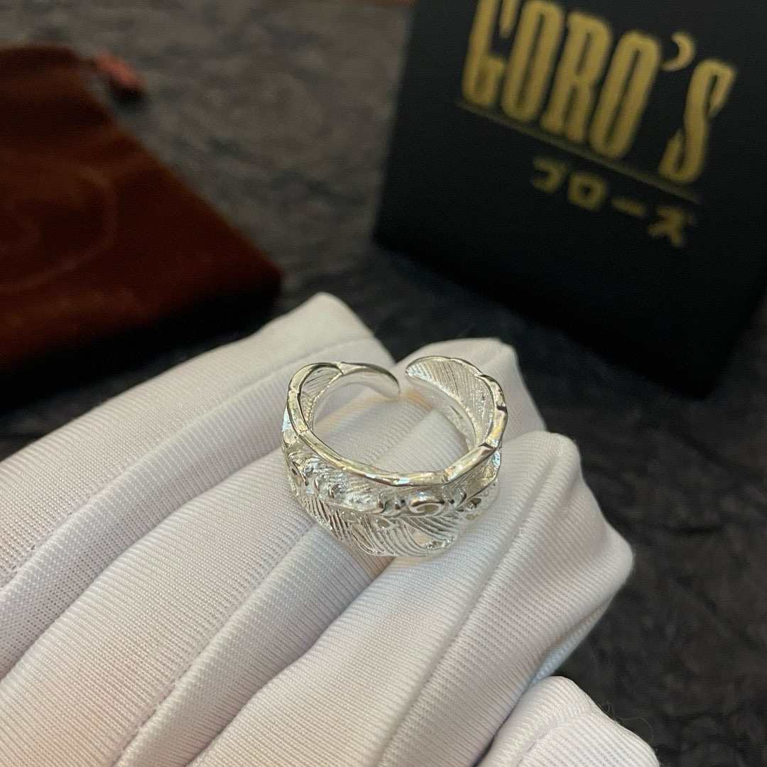 Goro's 新品上架Goro’s高桥吾郎 全素银羽毛开口戒指