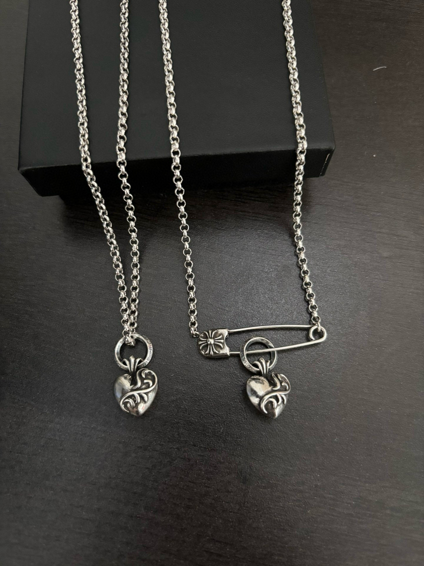 NO:704880,Chrome hearts brooch necklace, jewelry boutique, chrome hearts, necklace19860909克罗心桃心别针项链,饰品精品,chrome hearts,necklace,Jewelry