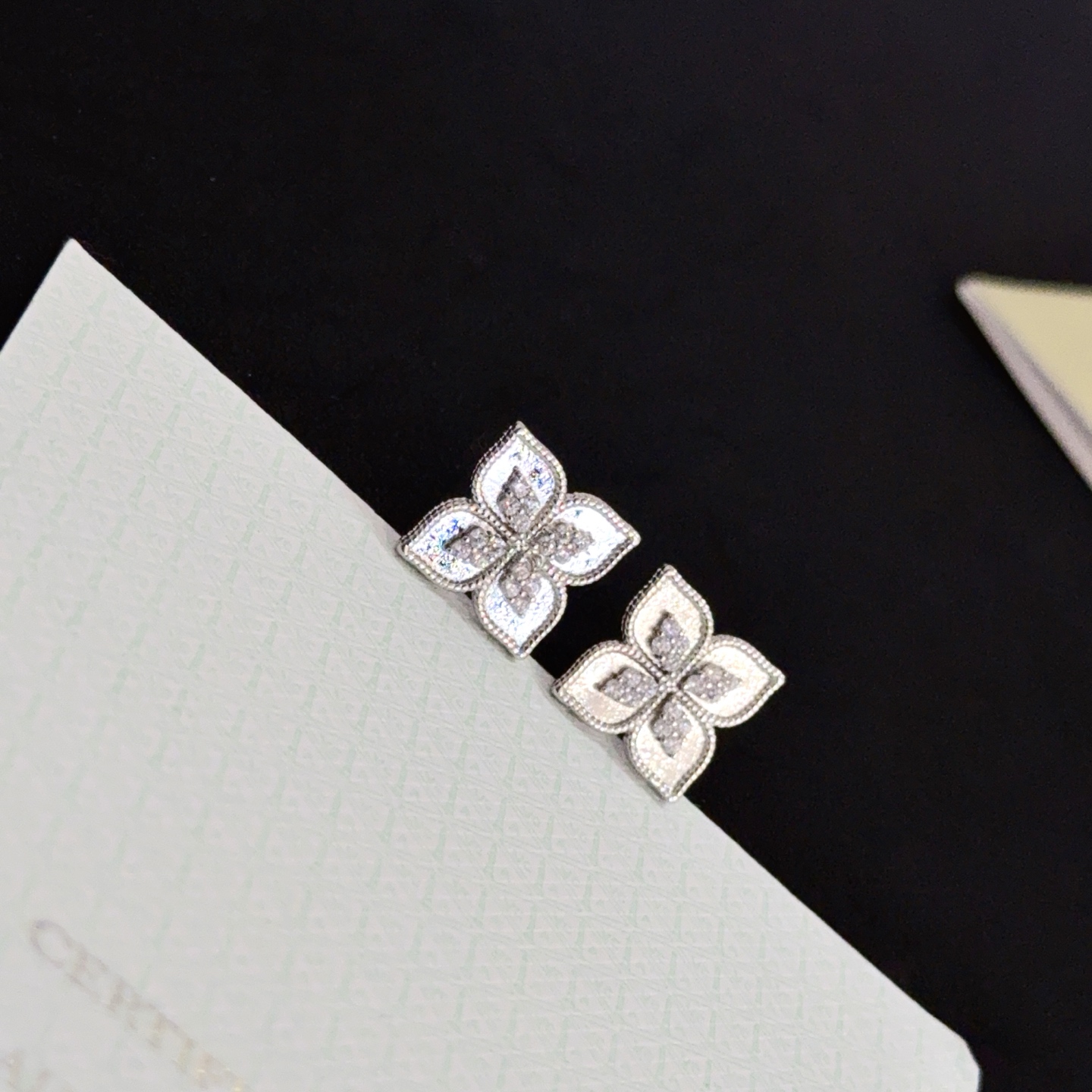 Van Cleef Arpels Alhambra earrings white gold diamond 10mm