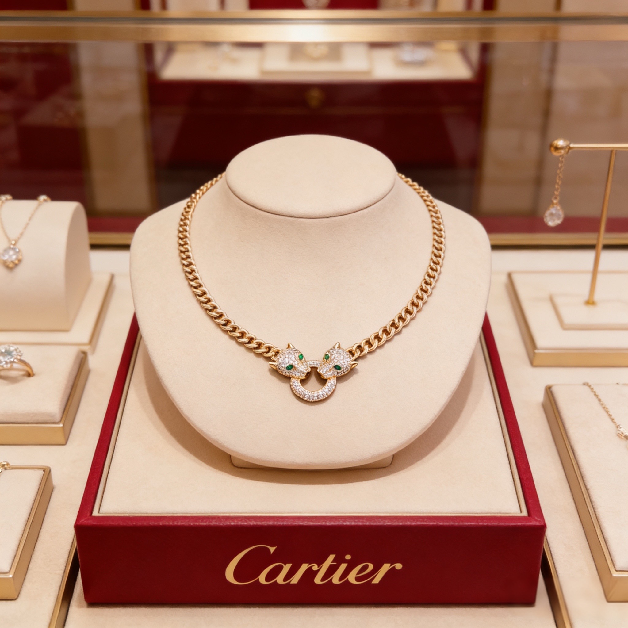 NO:725175,Cartier diamond-encrusted cheetah necklace. High-end customized version. Diamond-encrusted craftsmanship. V gold material. Classic and fashionable style. Reconstruct the aesthetics of love with sharp lines!  Breaking the rules, the diamond-encrusted design actually achieves the ceiling of high-end sense - no need for flashy accumulation, love should be as pure as ever. Cartier is loved by many celebrities and Internet celebrities. The Leopard series bracelet is absolutely an eternal classic, and it is not limited to men and women, and there is no age limit!  Wear it and you will be the center of attention!  , jewelry boutique,cartier,necklace,bracelet19860909卡地亚镶钻猎豹项链 高端定制版本 镶嵌钻工艺 V金材质 经典而时尚风格 用凌厉线条重构爱情美学！打破常规,镶嵌钻设计反而成就高级感天花板——无需浮华堆砌,爱本应纯粹如初 卡地亚受众多明星网红的爱戴 豹子系列手镯 绝对是永恒经典 而且男女不限 年龄不限 ！戴上它你就是焦点！,饰品精品,cartier,necklace,bracelet,Jewelry