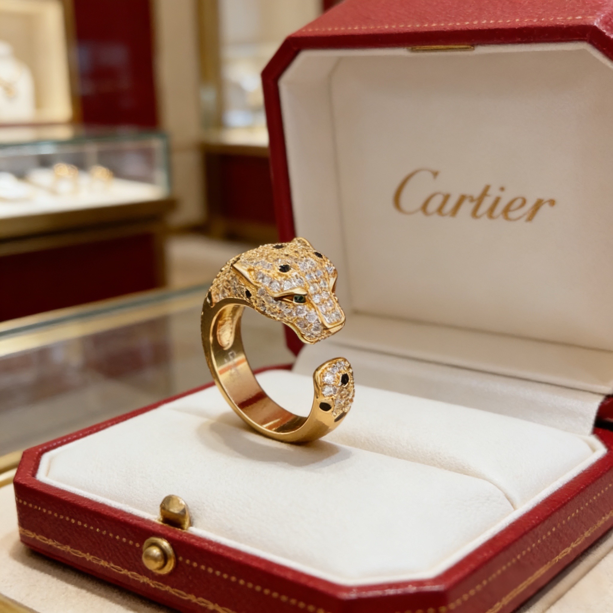 NO:725183,Cartier diamond-encrusted leopard head ring, high-end customized version, diamond-encrusted craftsmanship, V gold material, classic and fashionable style, reconstruct the aesthetics of love with sharp lines!  Breaking the rules, the diamond-encrusted design actually achieves the ceiling of high-end sense - no need for flashy accumulation, love should be as pure as ever. Cartier is loved by many celebrities and Internet celebrities. The Leopard series bracelet is absolutely an eternal classic, and it is not limited to men and women, and there is no age limit!  Wear it and you will be the center of attention!  , jewelry boutique, cartier, ring, bracelet19860909卡地亚镶钻豹头戒指 高端定制版本 镶嵌钻工艺 V金材质 经典而时尚风格 用凌厉线条重构爱情美学！打破常规,镶嵌钻设计反而成就高级感天花板——无需浮华堆砌,爱本应纯粹如初 卡地亚受众多明星网红的爱戴 豹子系列手镯 绝对是永恒经典 而且男女不限 年龄不限 ！戴上它你就是焦点！,饰品精品,cartier,ring,bracelet,Jewelry