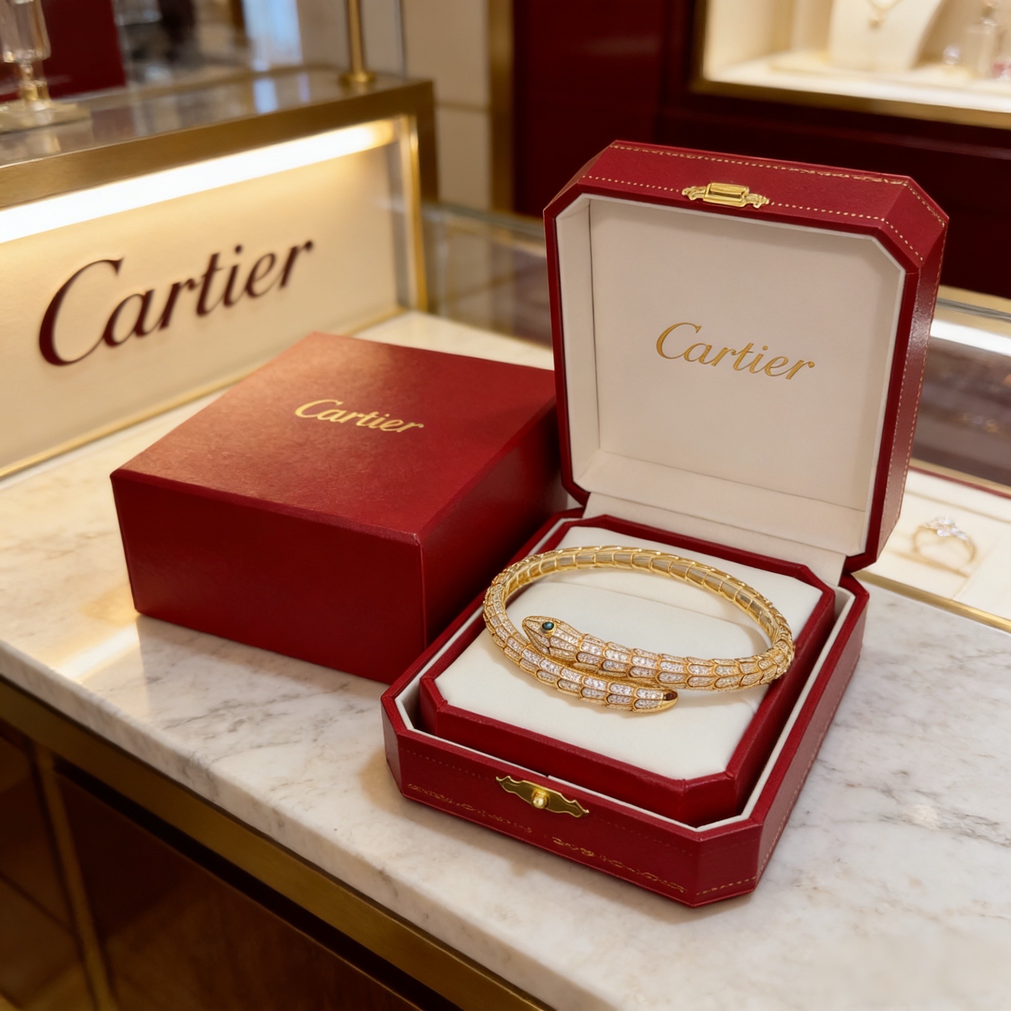 卡地亚镶钻手镯 高端定制版本 镶嵌钻工艺 V金材质 经典而时尚风格 用凌厉线条重构爱情美学！打破常规，镶