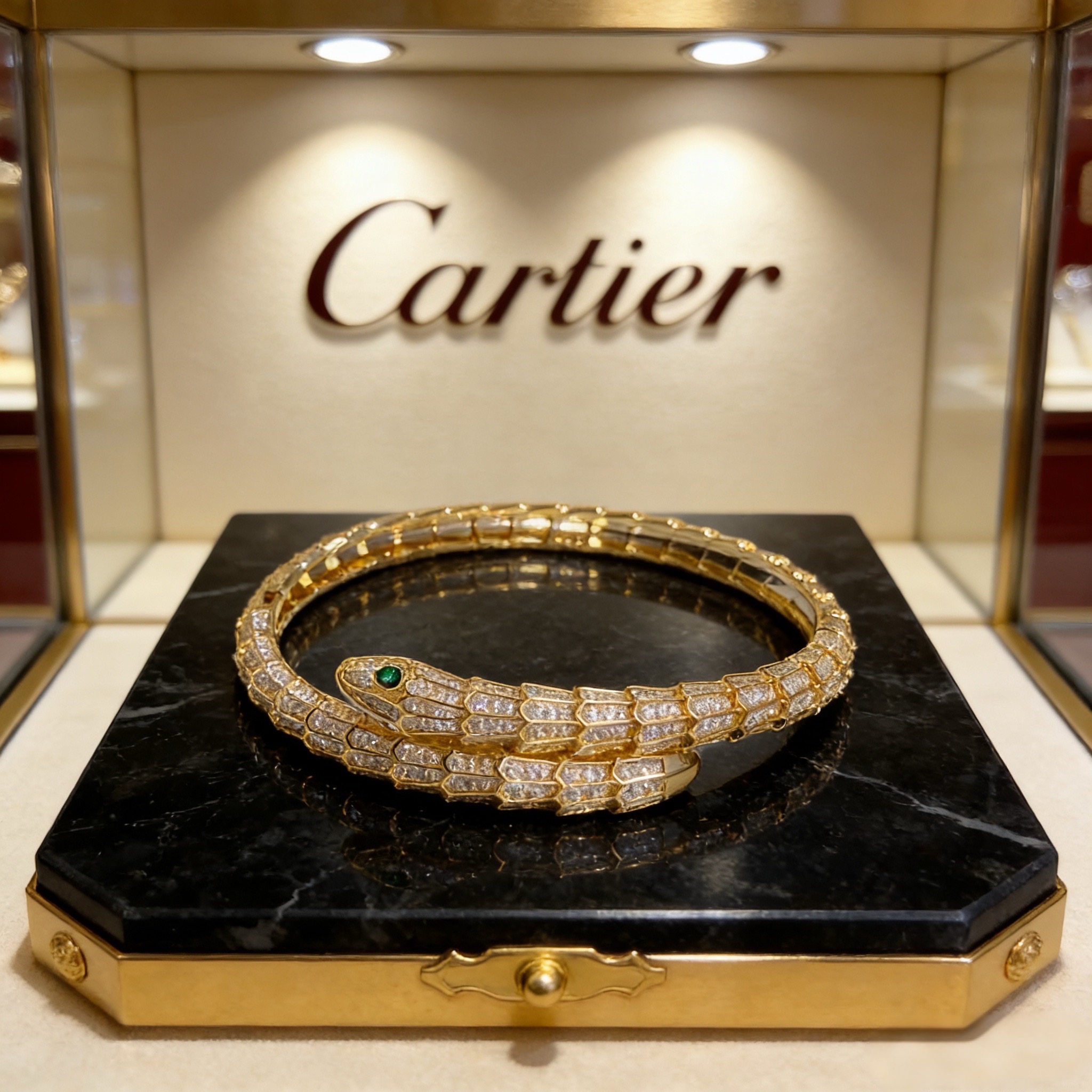 卡地亚镶钻手镯 高端定制版本 镶嵌钻工艺 V金材质 经典而时尚风格 用凌厉线条重构爱情美学！打破常规，镶