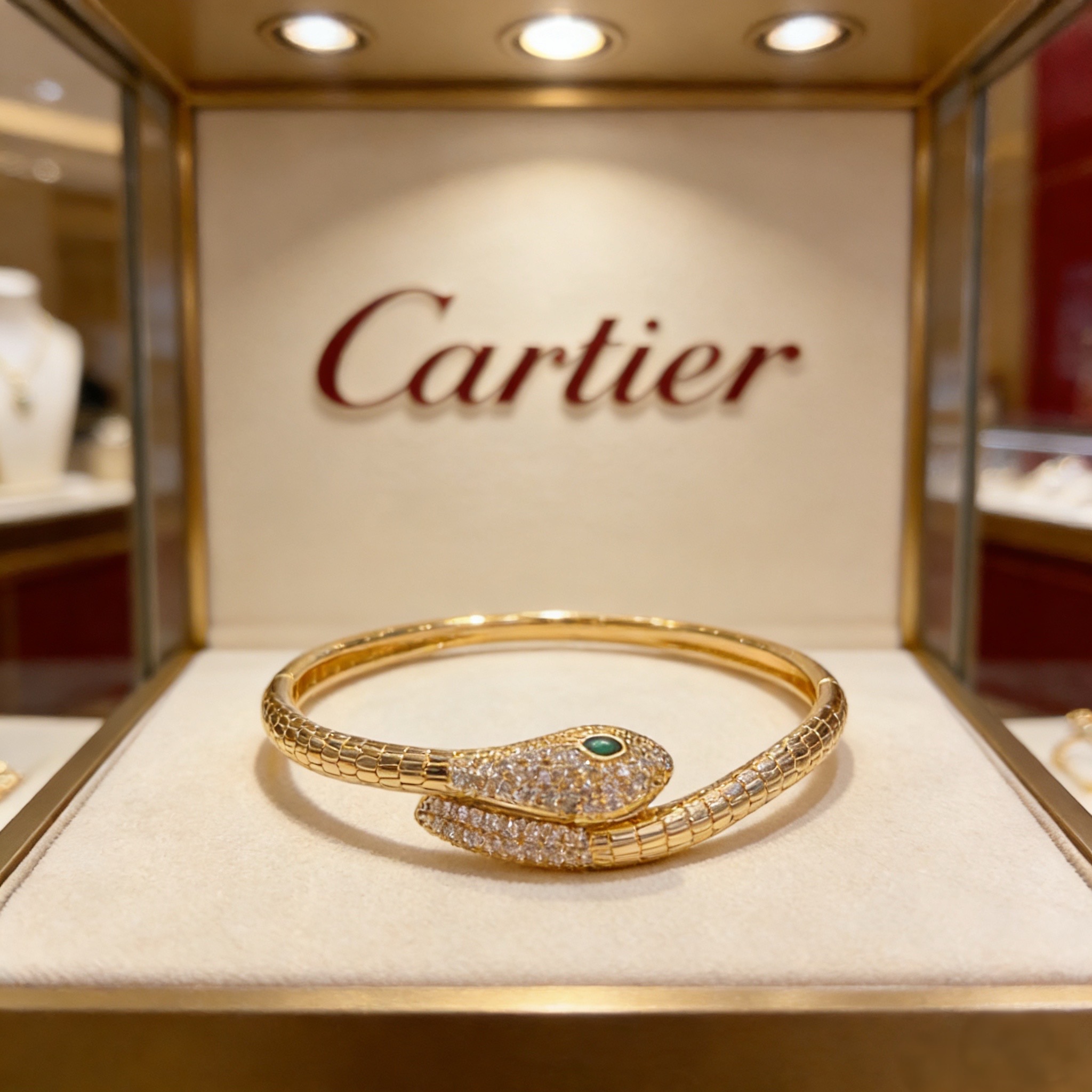 卡地亚镶钻手镯 高端定制版本 镶嵌钻工艺 V金材质 经典而时尚风格 用凌厉线条重构爱情美学！打破常规，镶