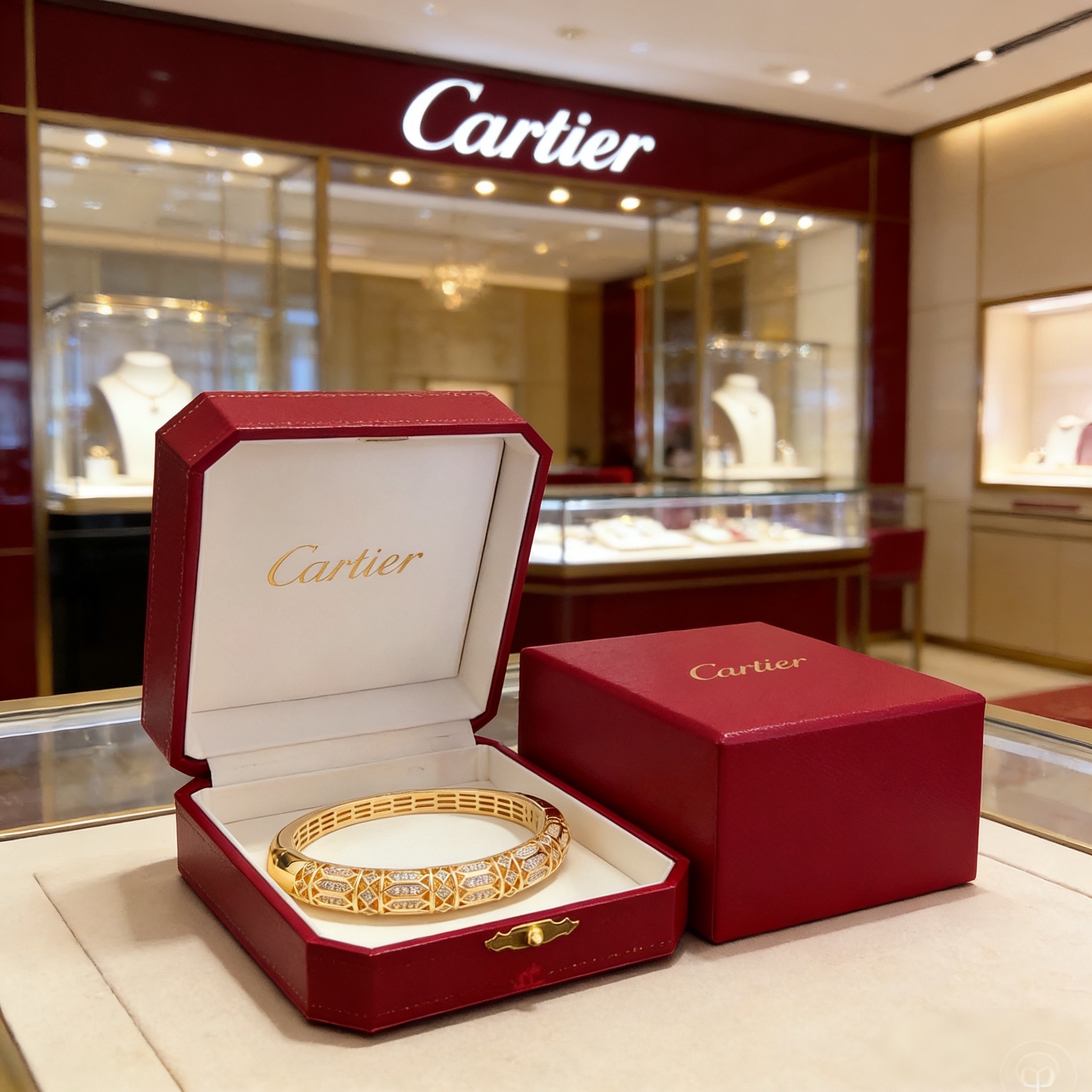 卡地亚镶钻手镯 高端定制版本 镶嵌钻工艺 V金材质 经典而时尚风格 用凌厉线条重构爱情美学！打破常规，镶