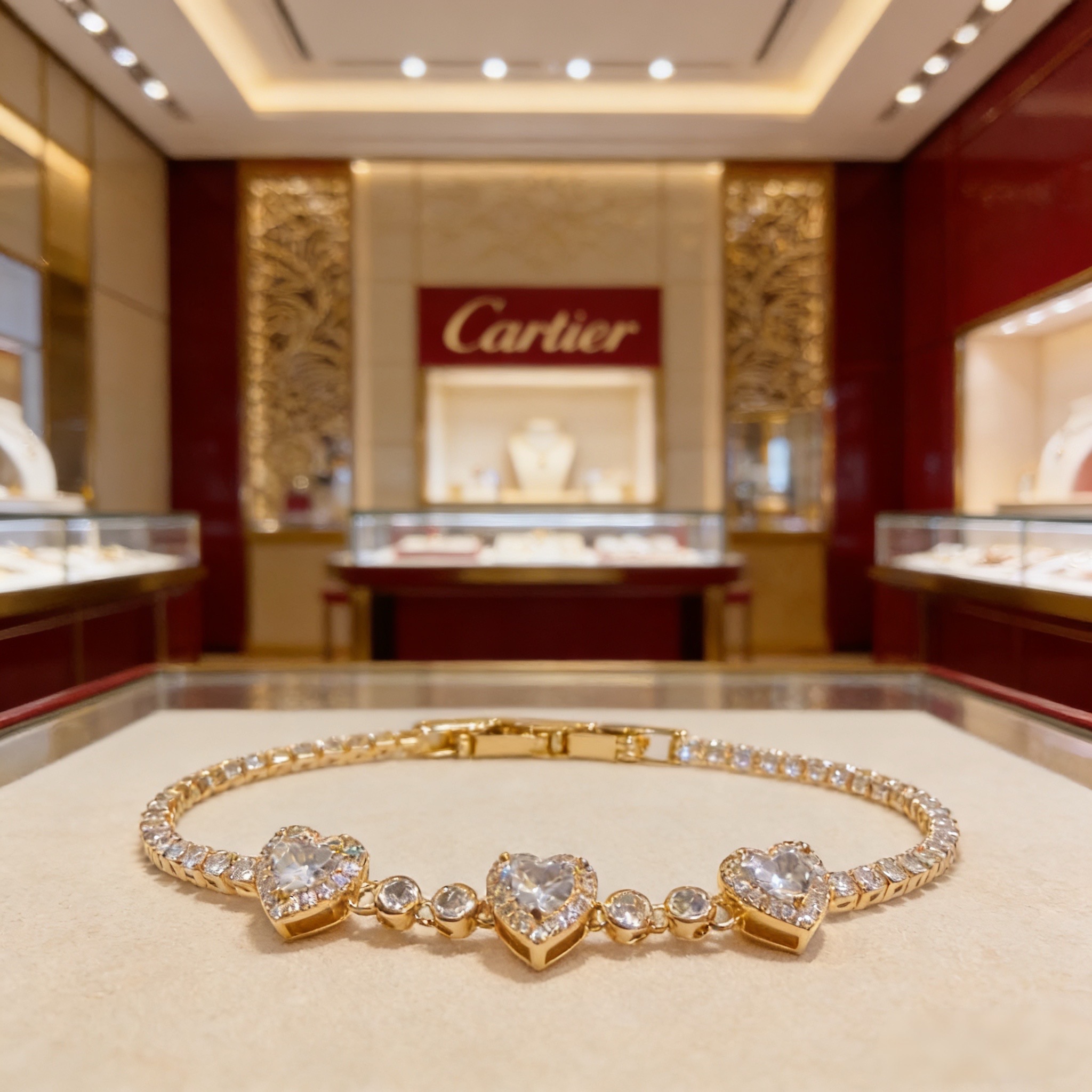 卡地亚镶钻手链 高端定制版本 镶嵌钻工艺 V金材质 经典而时尚风格 用凌厉线条重构爱情美学！打破常规，镶