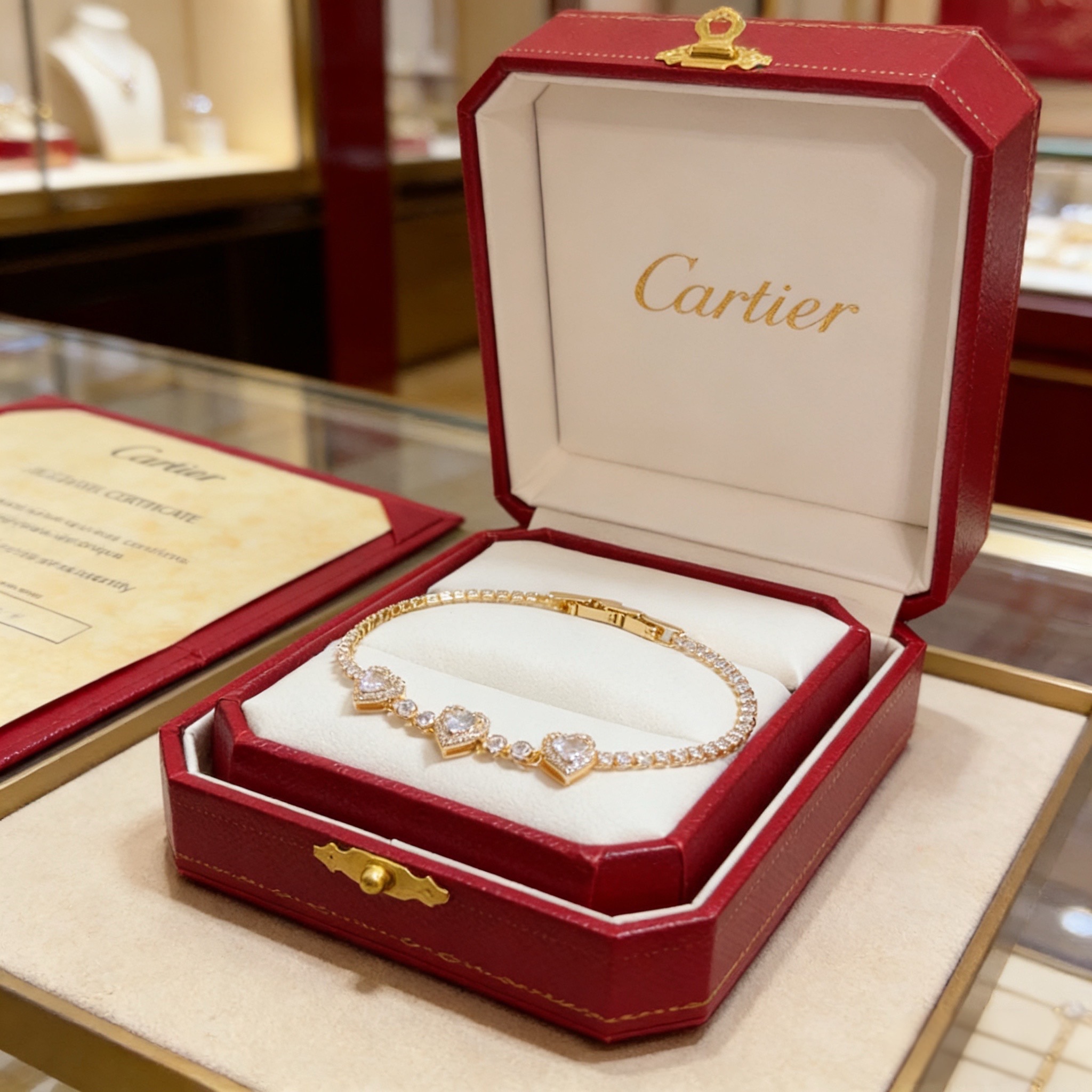 卡地亚镶钻手链 高端定制版本 镶嵌钻工艺 V金材质 经典而时尚风格 用凌厉线条重构爱情美学！打破常规，镶