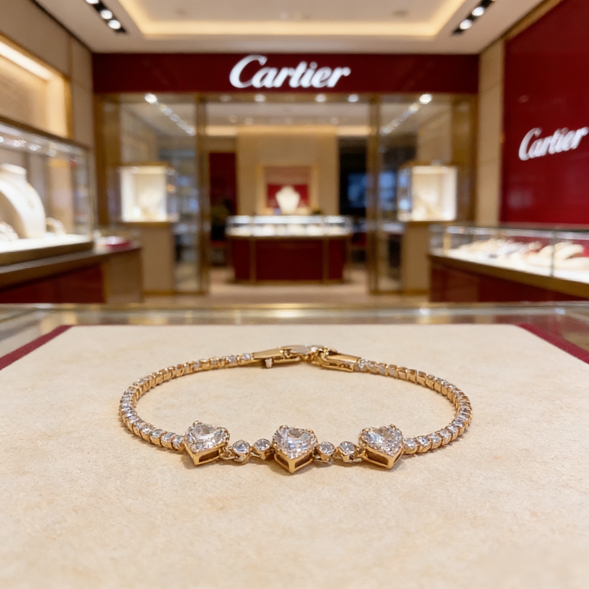 卡地亚镶钻手链 高端定制版本 镶嵌钻工艺 V金材质 经典而时尚风格 用凌厉线条重构爱情美学！打破常规，镶