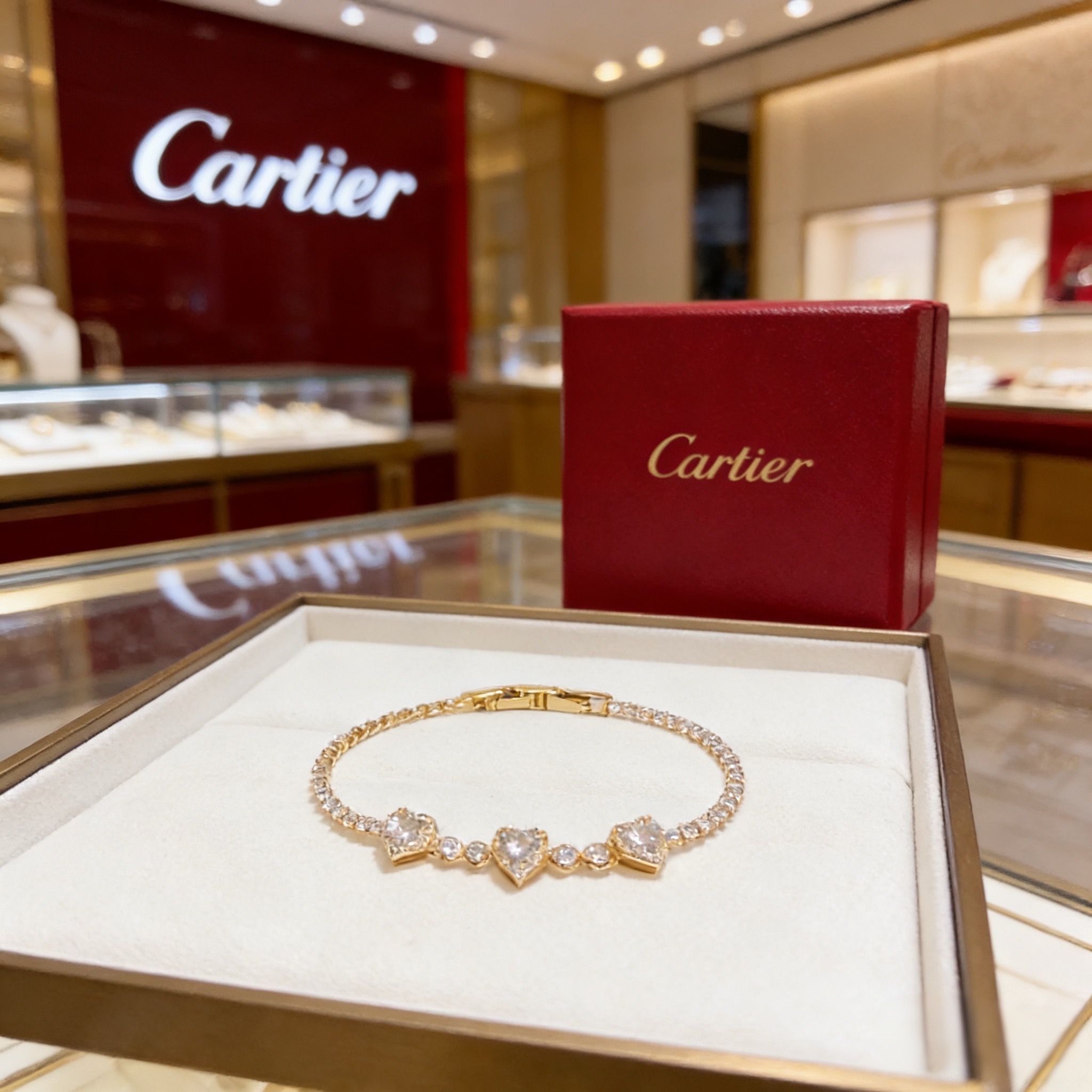 卡地亚镶钻手链 高端定制版本 镶嵌钻工艺 V金材质 经典而时尚风格 用凌厉线条重构爱情美学！打破常规，镶