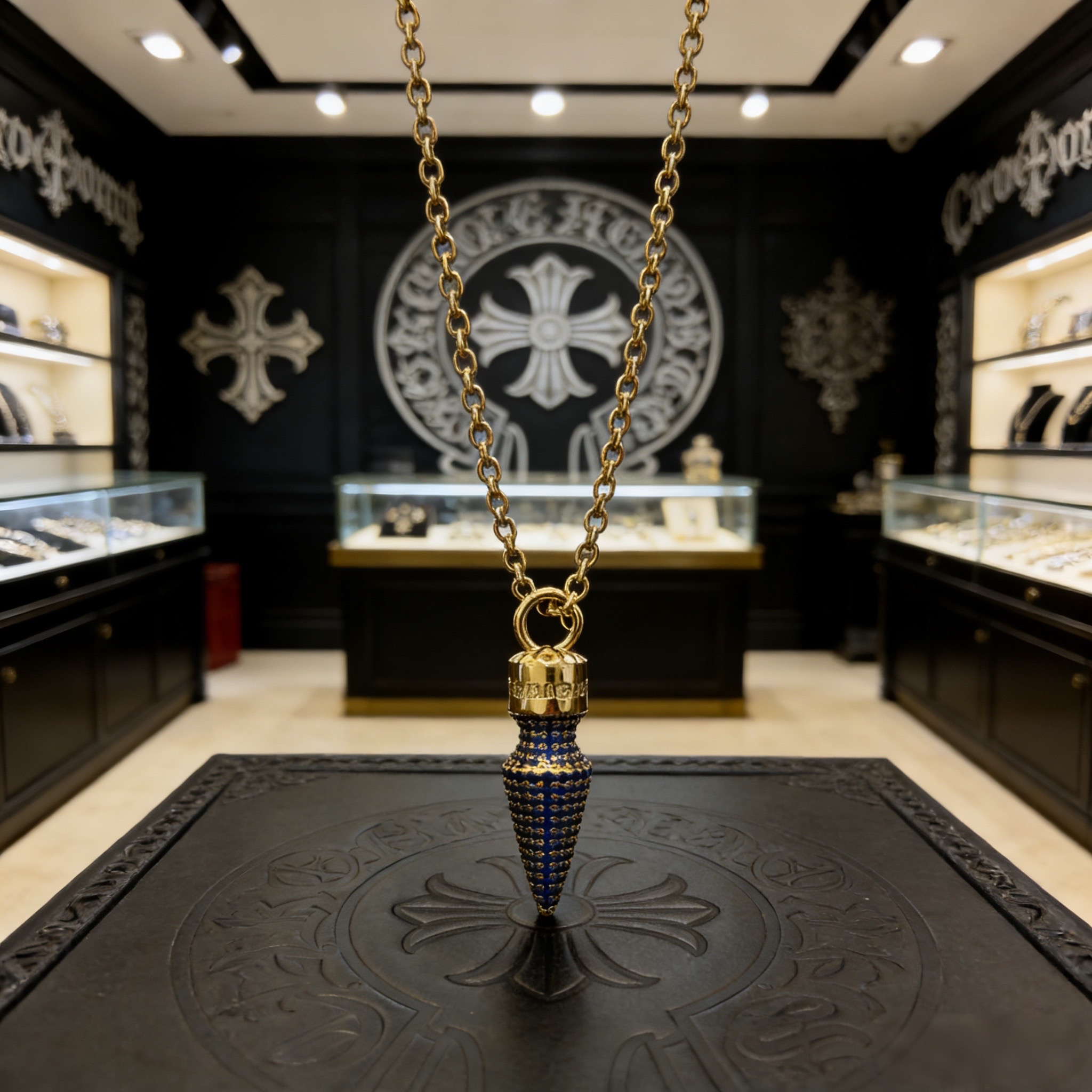 新款【专柜品质】Chrome Hearts克罗心项链 子弹吊坠 凹凸造型不同的花纹设计风格 呈现出与众不