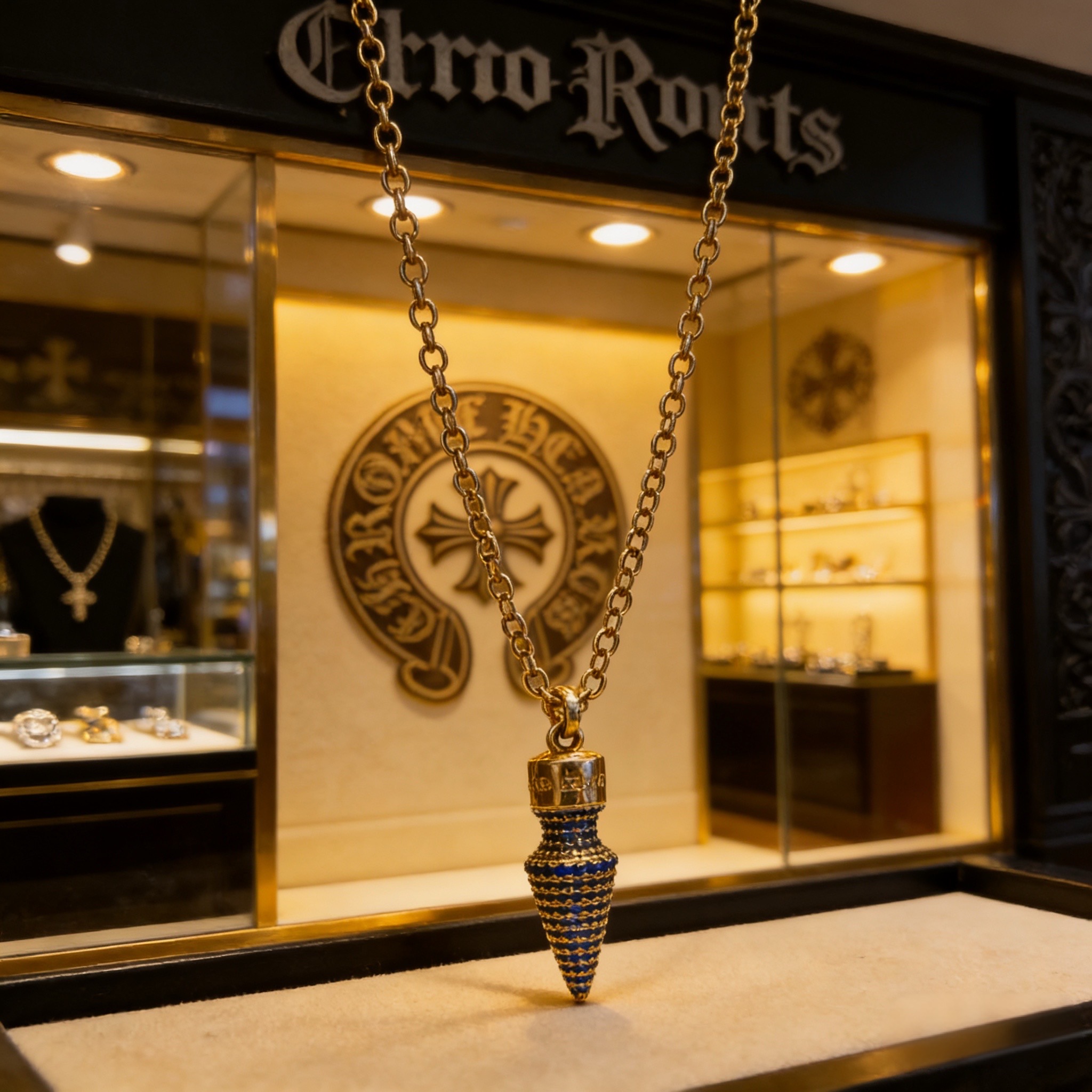 新款【专柜品质】Chrome Hearts克罗心项链 子弹吊坠 凹凸造型不同的花纹设计风格 呈现出与众不