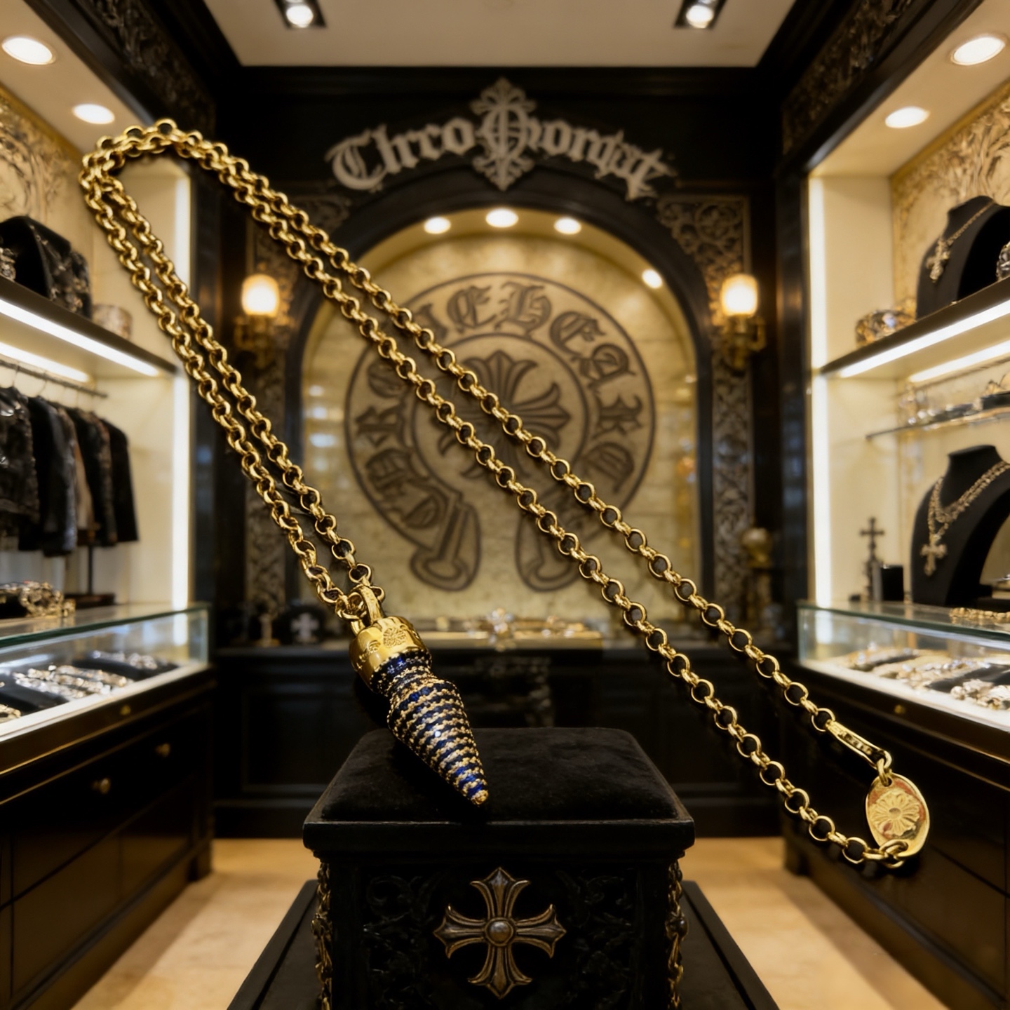 新款【专柜品质】Chrome Hearts克罗心项链 子弹吊坠 凹凸造型不同的花纹设计风格 呈现出与众不